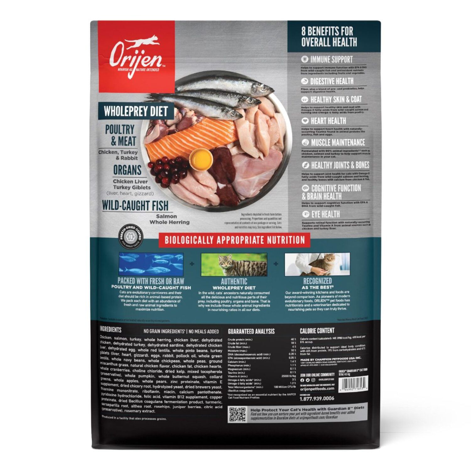 Orijen Guardian 8 Grain Free High Protein Dry Cat Food