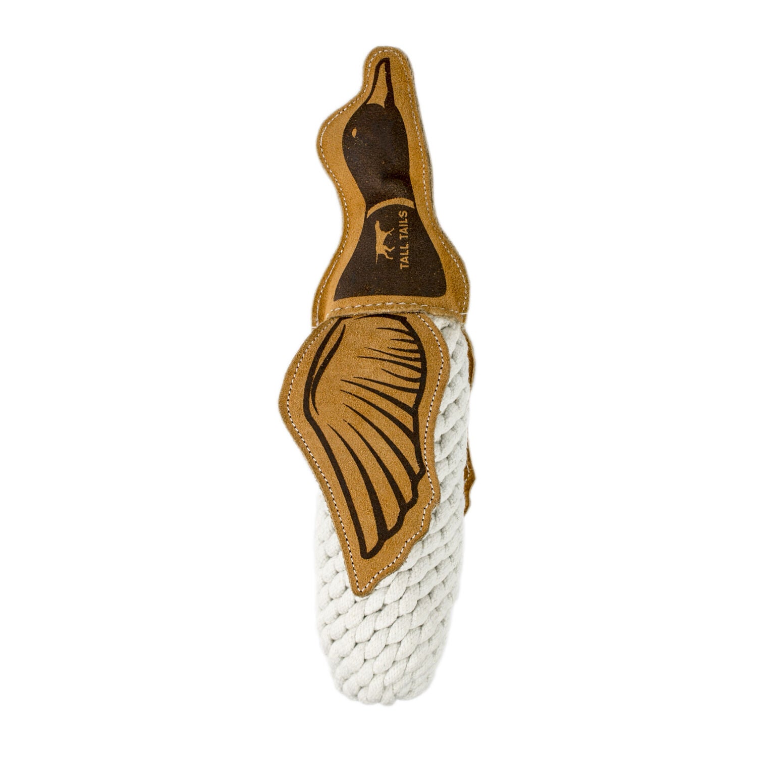 Tall Tails Quacker Natural Leather & Rope Dog Tug Toy, 15"