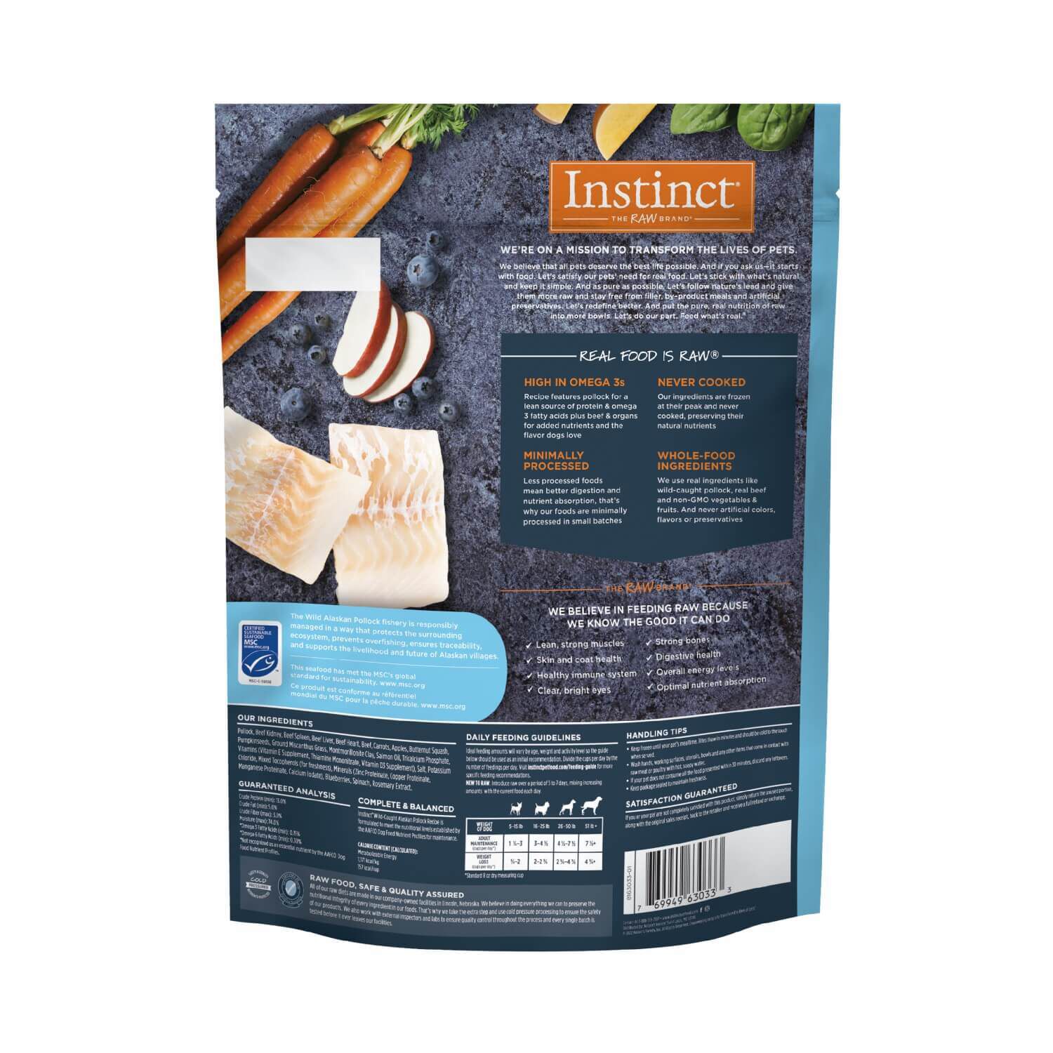 Instinct Raw Frozen Pollock Bites Frozen Dog Food