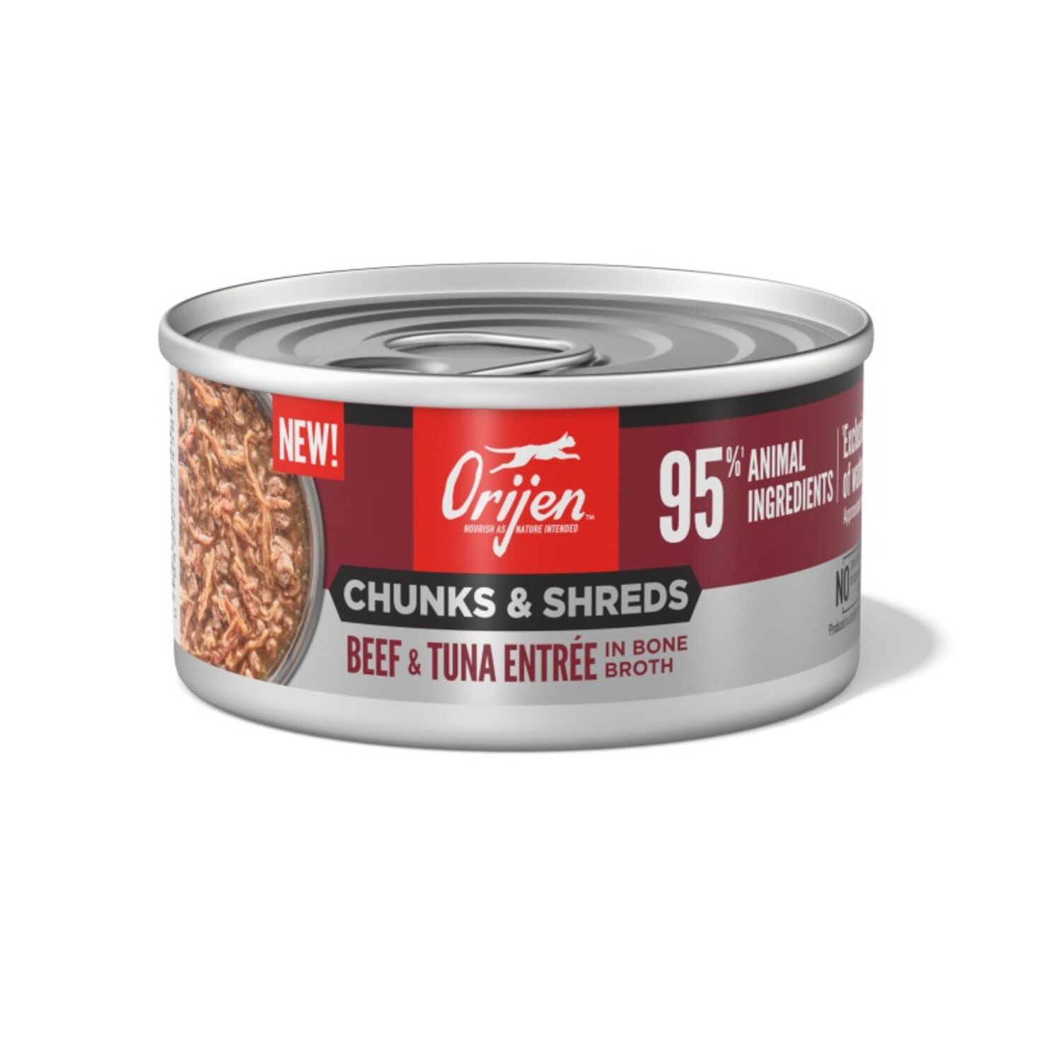 Orijen Chunks & Shreds Wet Cat Food, Beef & Tuna Entree, 3-Oz