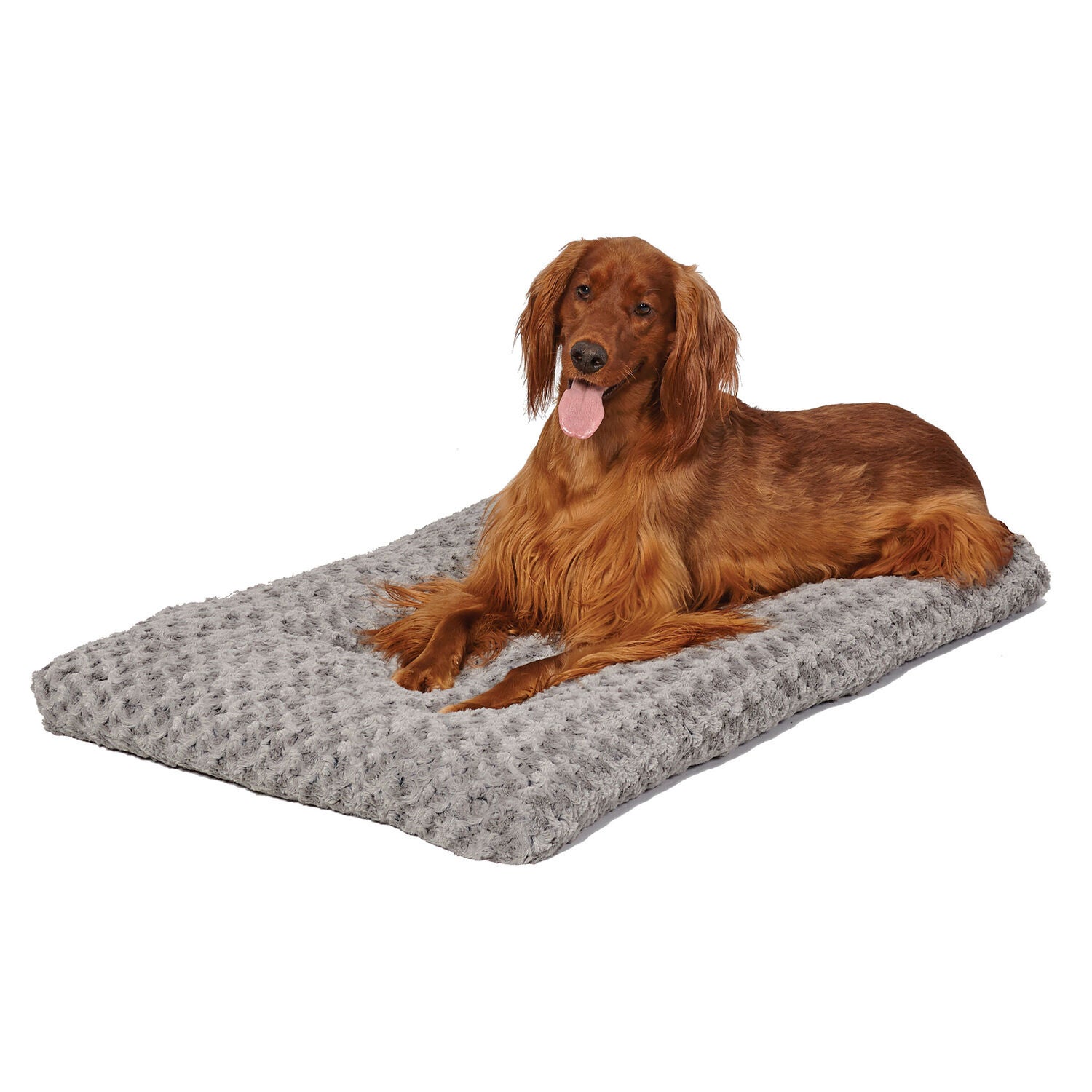 Midwest Quiet Time Ombre Gray Swirl Fur Dog Bed, 48"