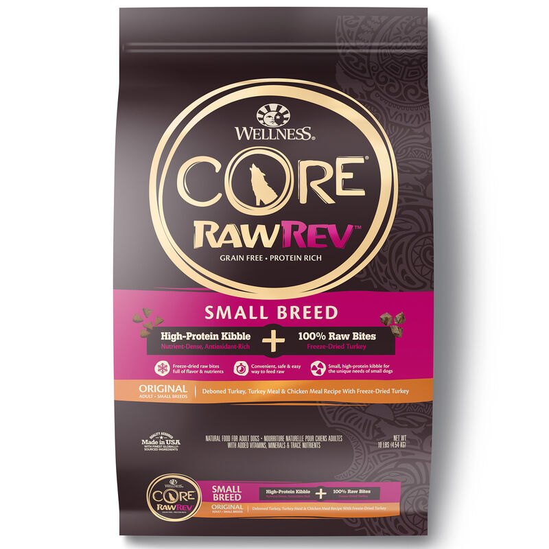 Core Rawrev Small Breed Deboned Turkey, Turkey Meal & Chicken Meal Recipe With Freeze Dried Turkey Dog Food image number 2