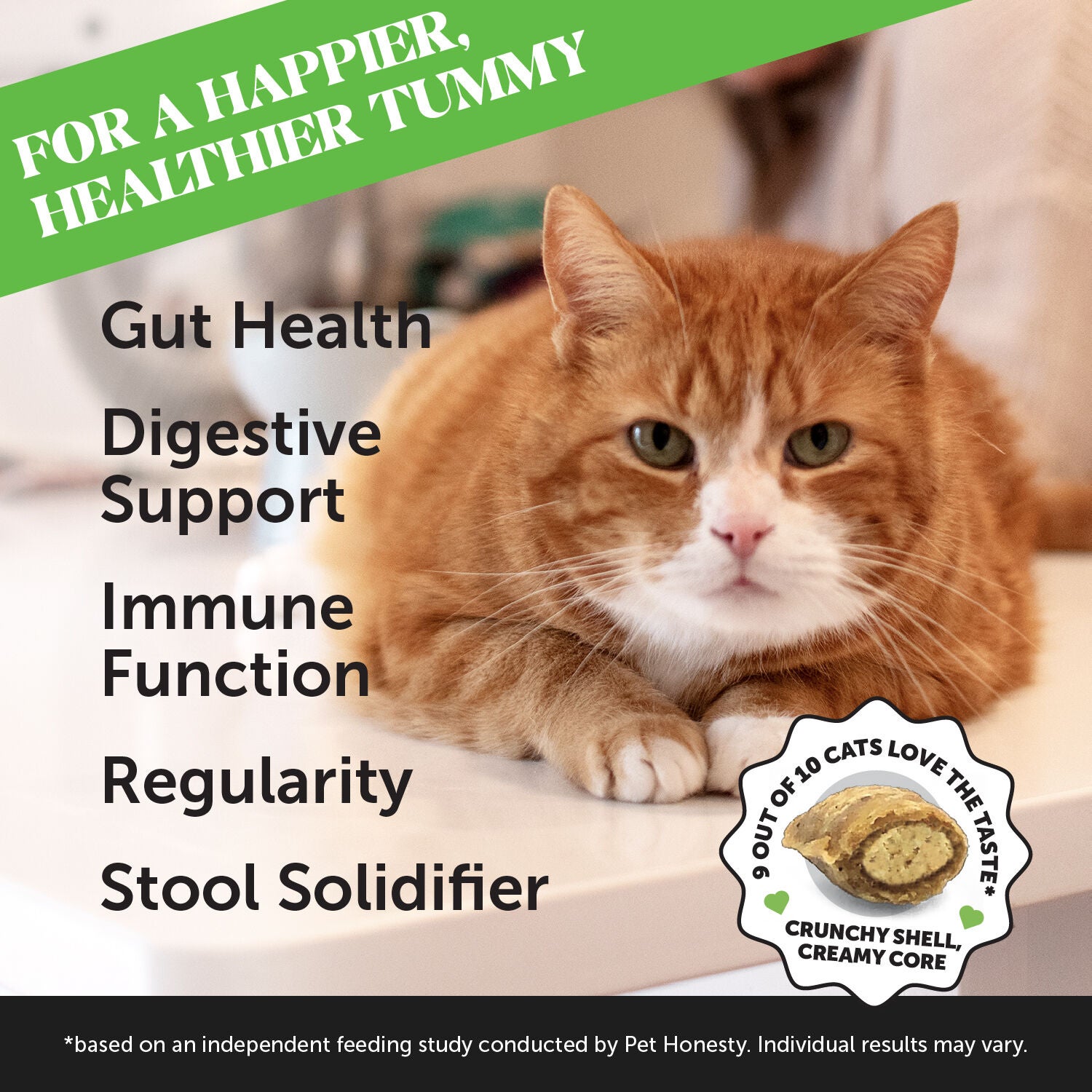 Pet Honesty Probiotics Gut + Immune Health Chicken Flavored Digestive Support Crunchy Cat Chews, 3.7-Oz Pouch