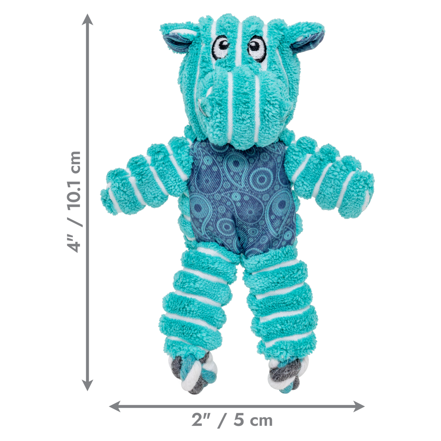 Kong Floppy Knots Blue Hippo Plush Dog Toy, Extra Small - 4"