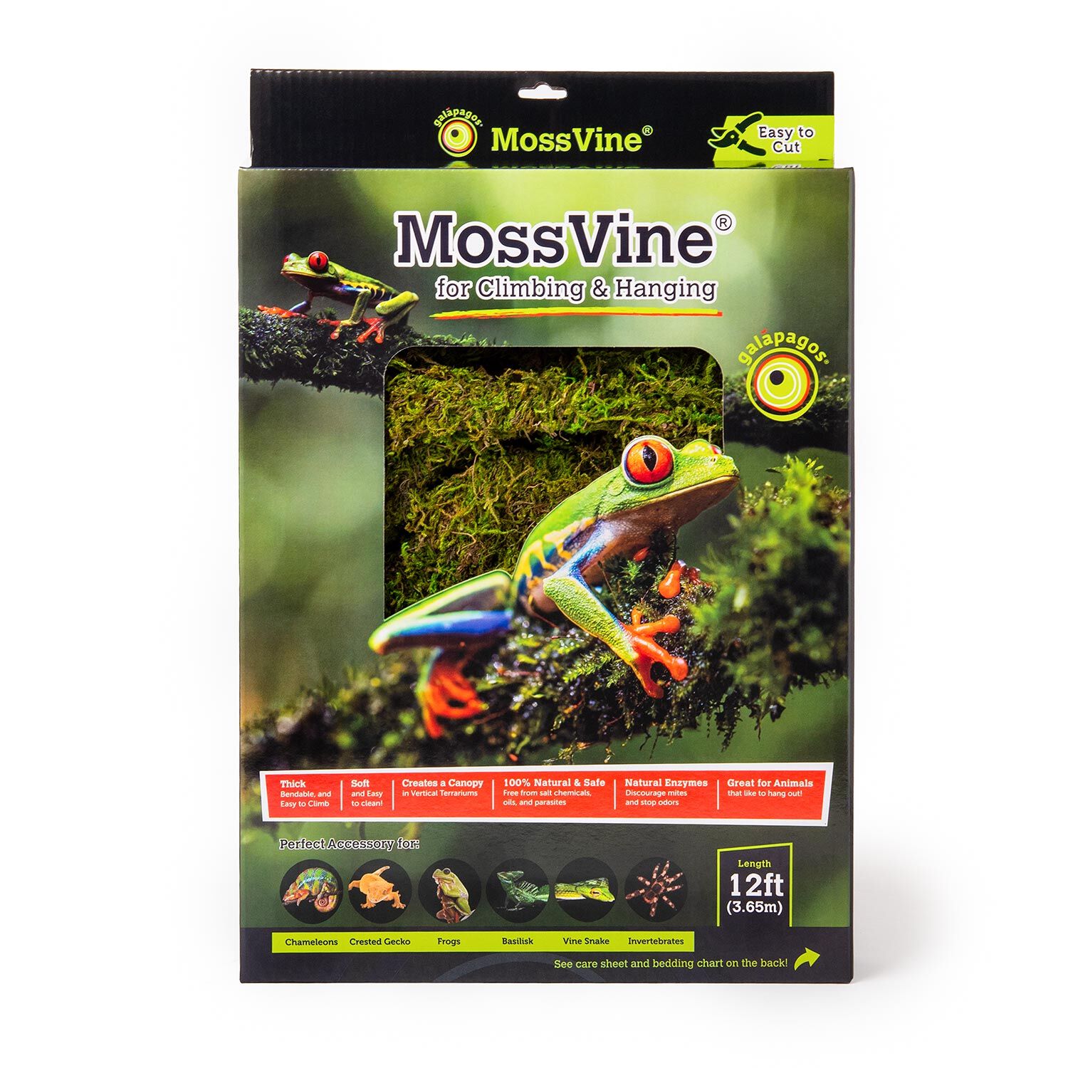 Gal&aacute;pagos Natural Moss Vine Reptile Habitat Decor, Boxed, 12-Ft