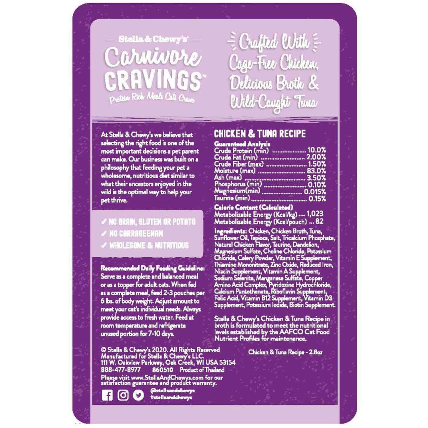 Stella & Chewy's Carnivore Cravings Chicken & Tuna Recipe Cat Food