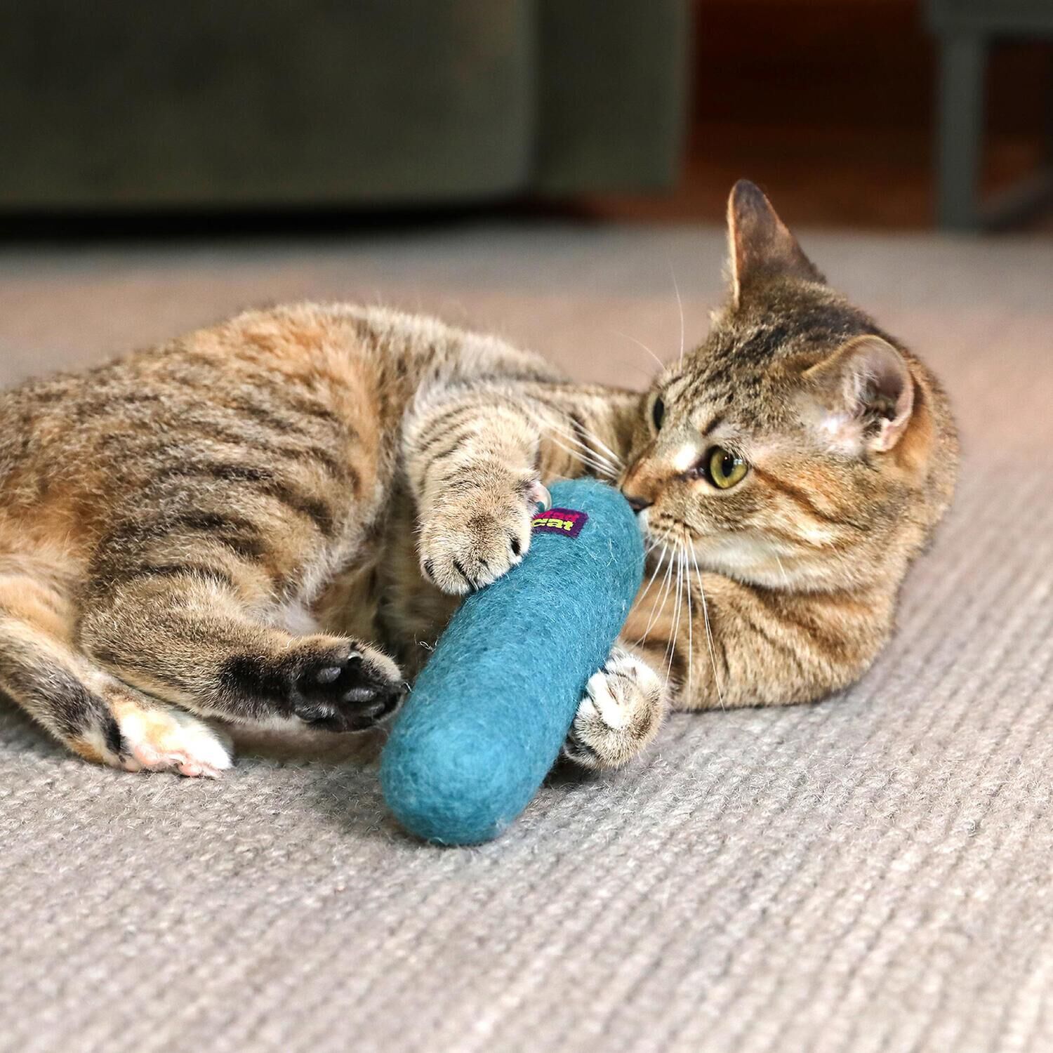 Mad Cat Wacky Wool Crinkle Catnip Filled Kicker Cat Toy | Pet