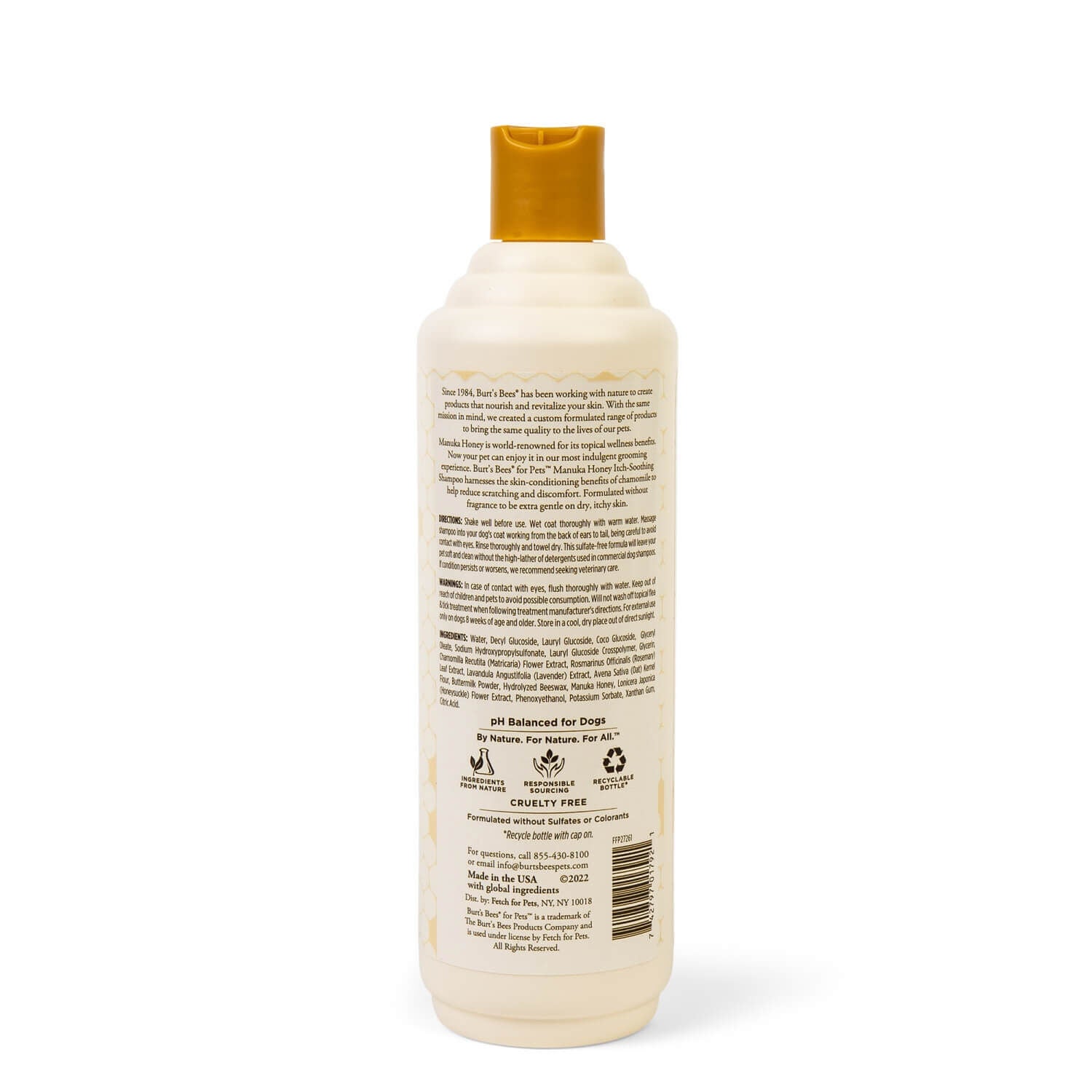 Burt's Bees Manuka Honey Itch Soothing Dog Shampoo With Chamomile