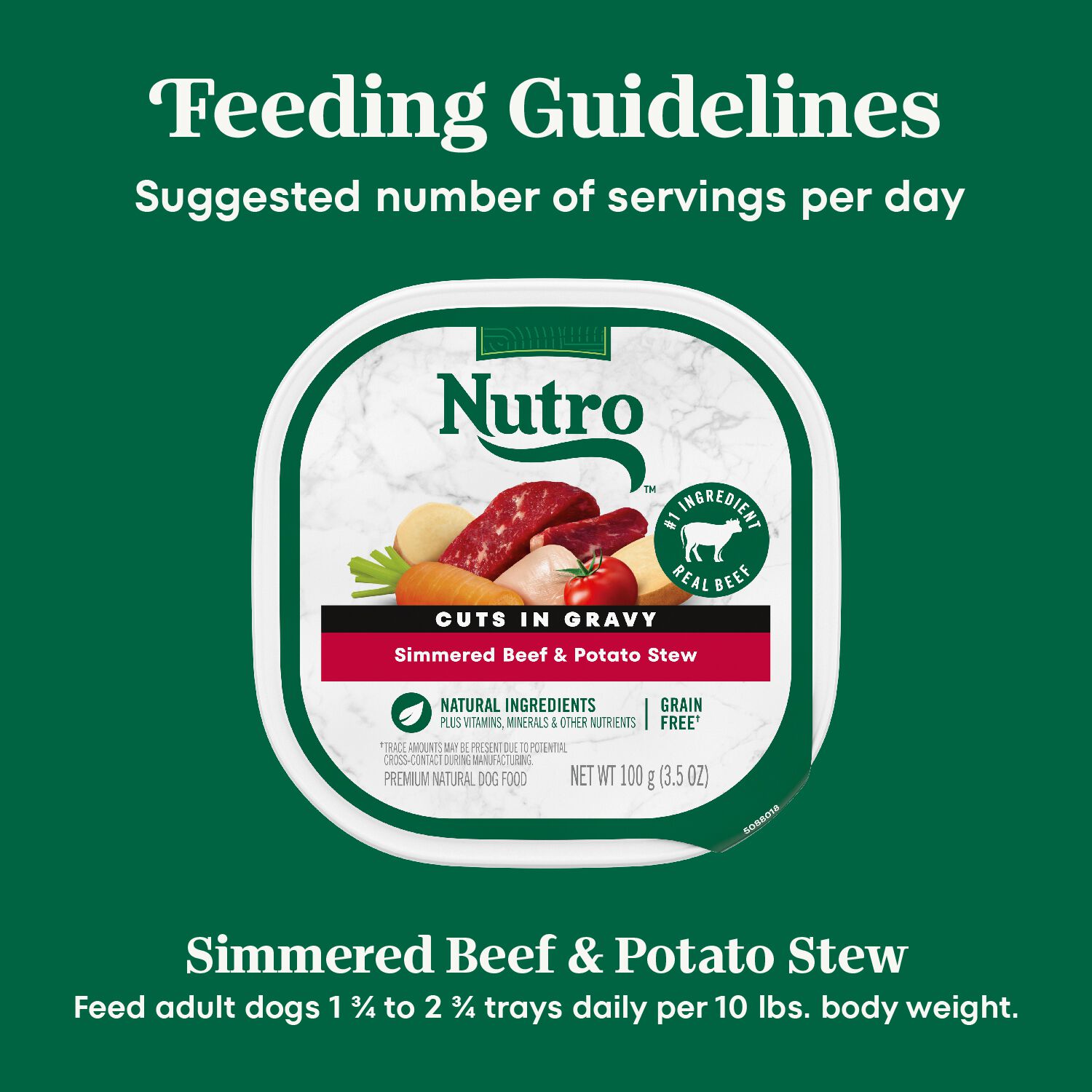Nutro Cuts In Gravy Simmered Beef & Potato Stew Wet Dog Food, 3.5-Oz