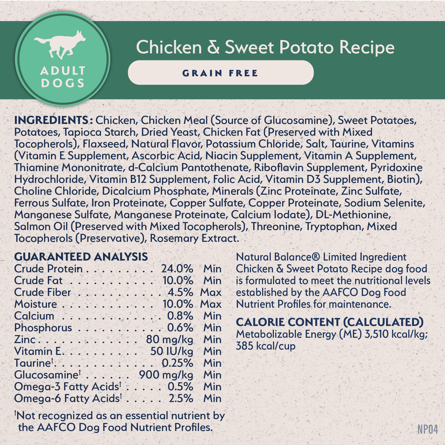 Natural Balance Limited Ingredient Grain-Free Chicken & Sweet Potato Recipe Dry Dog Food, 4-Lb Bag
