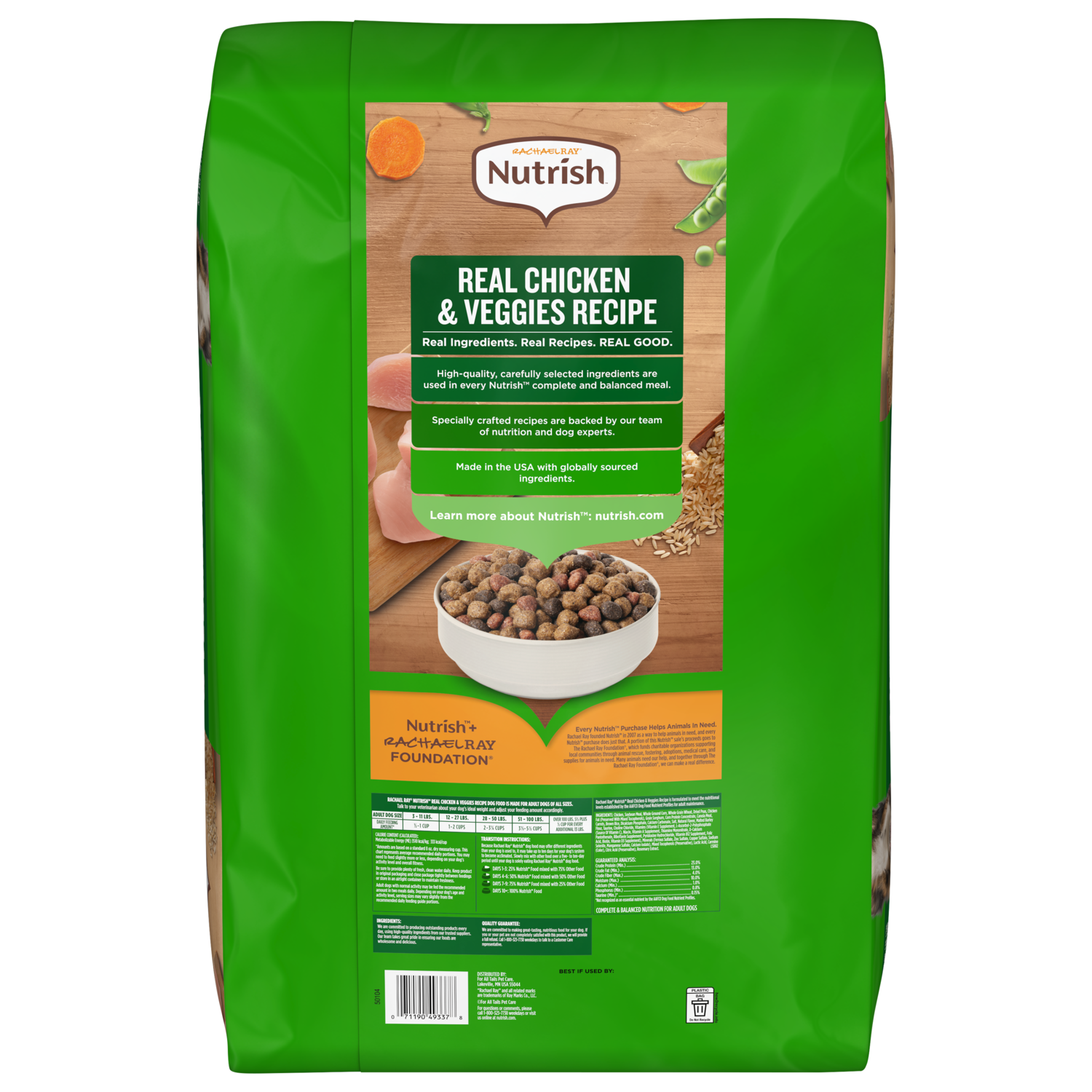 Rachel Ray Nutrish&trade; Real Chicken & Veggies Recipe Whole Health Blend Dry Dog Food, 30-Lb Bag