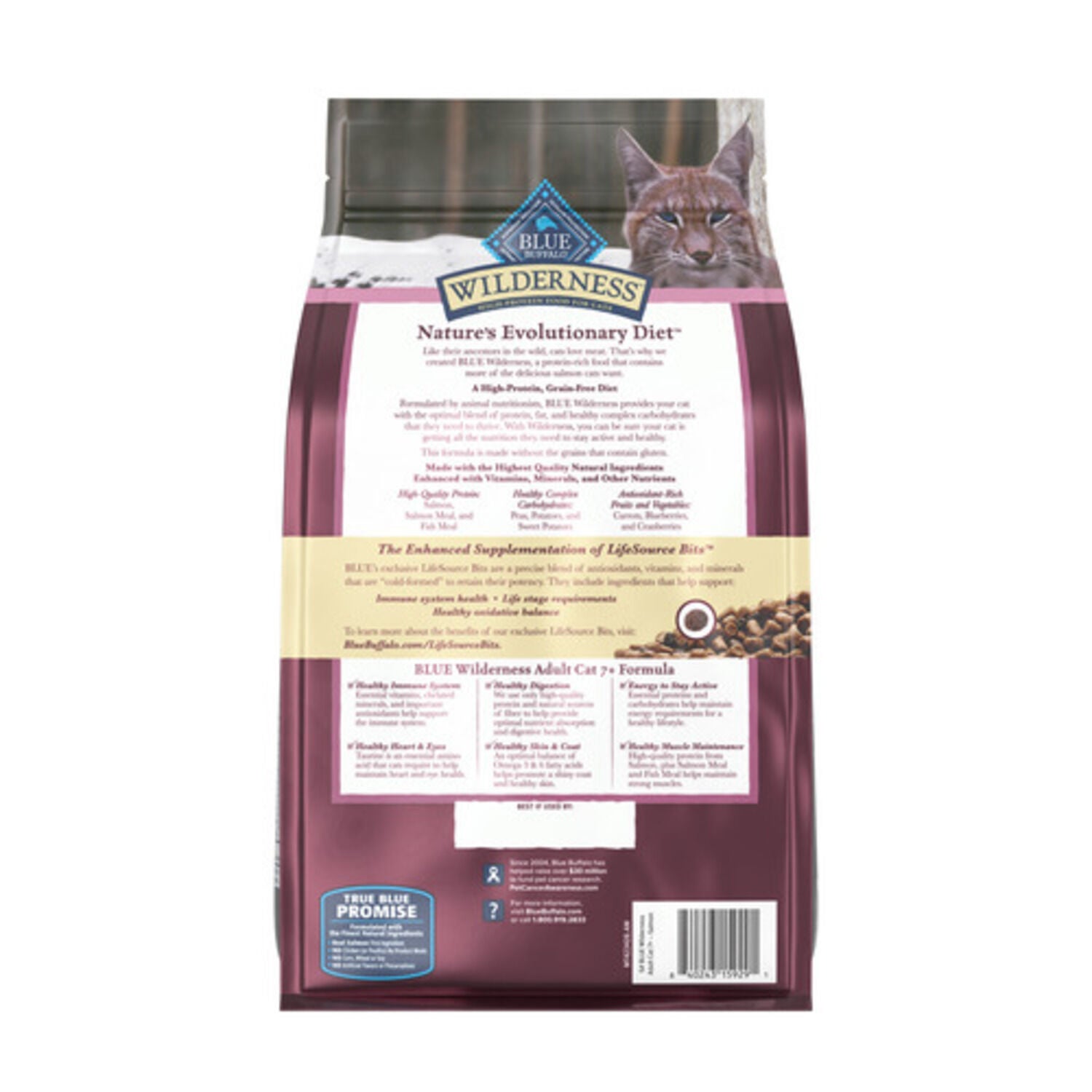 Blue Buffalo Wilderness Mature High-Protein & Grain-Free Salmon Recipe Dry Cat Food, 5-Lb Bag