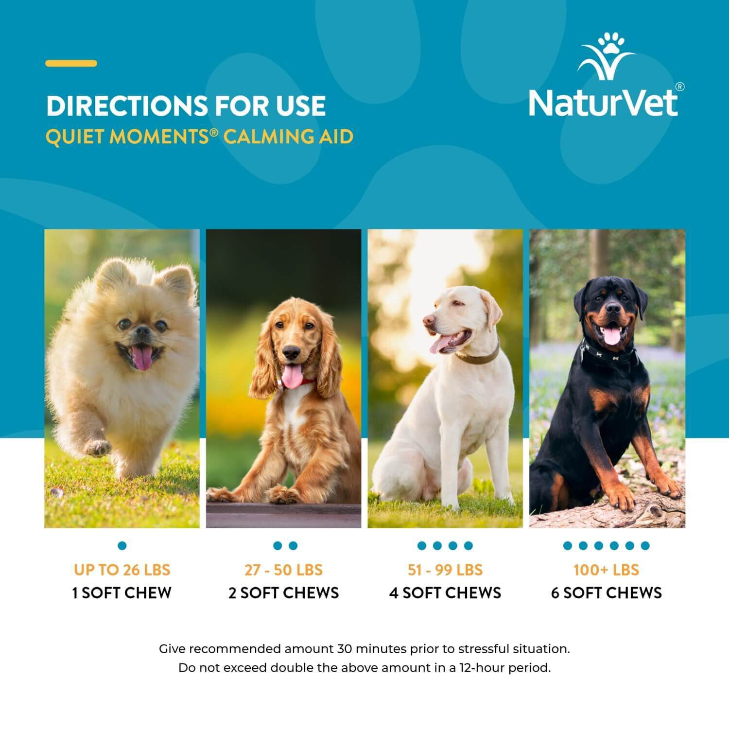 Naturvet Quiet Moments Calming Aid + Melatonin Soft Chew Dog Supplements