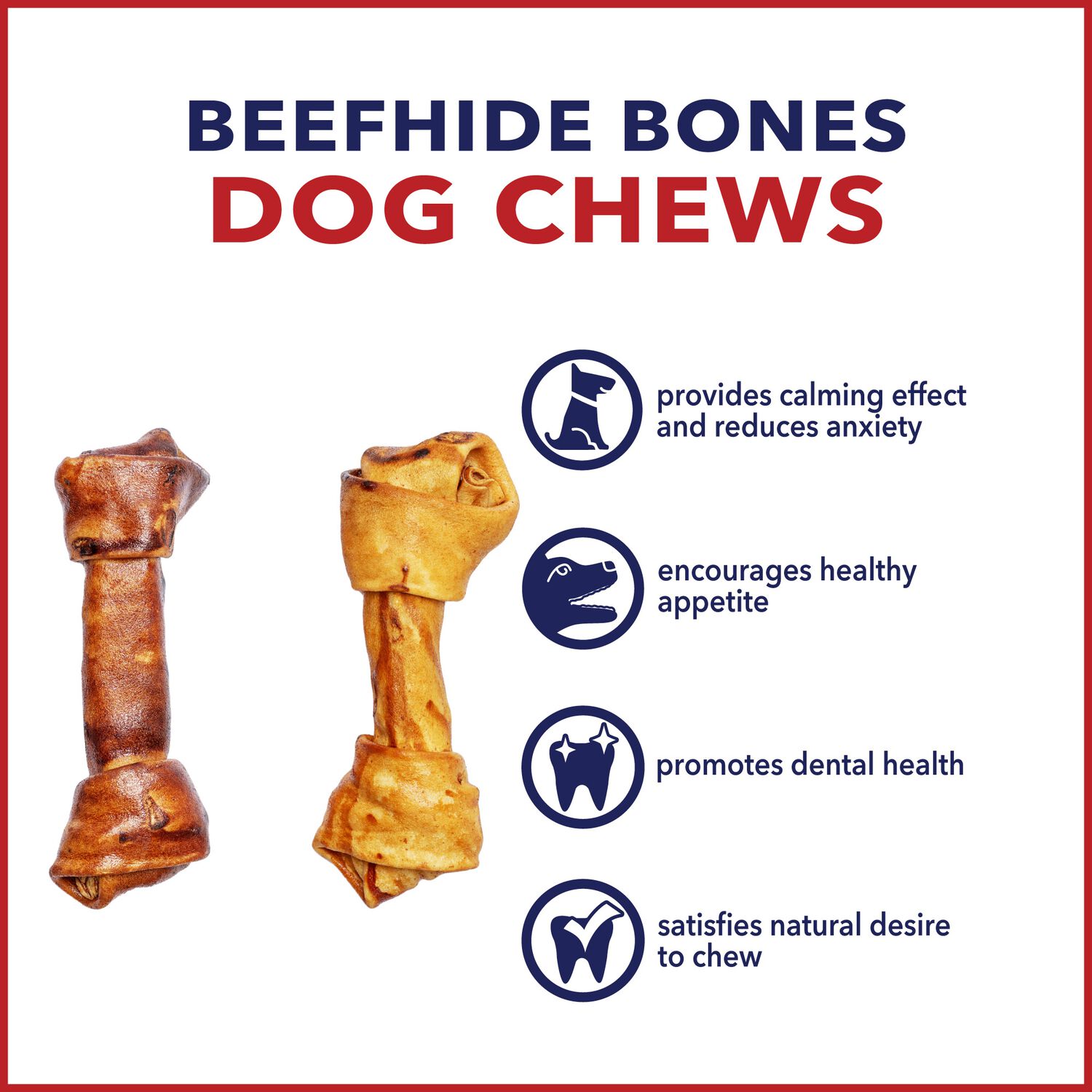 Pet Factory American Beefhide Bones Variety Pack Beef & Chicken Dog Treats, 6-7" Pack Of 8