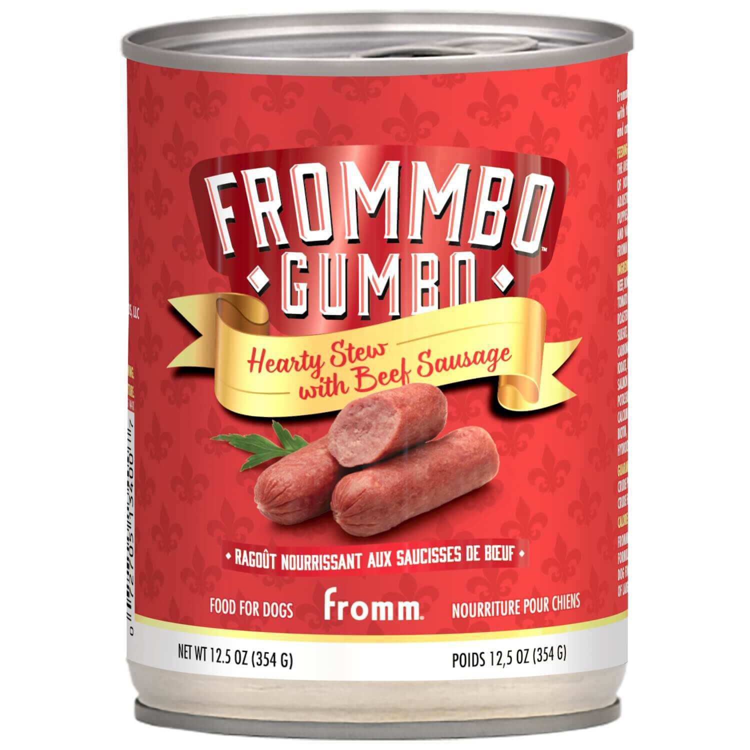 Fromm Frommbo Gumbo Hearty Stew With Beef Sausage Food For Dogs 12.5 Oz
