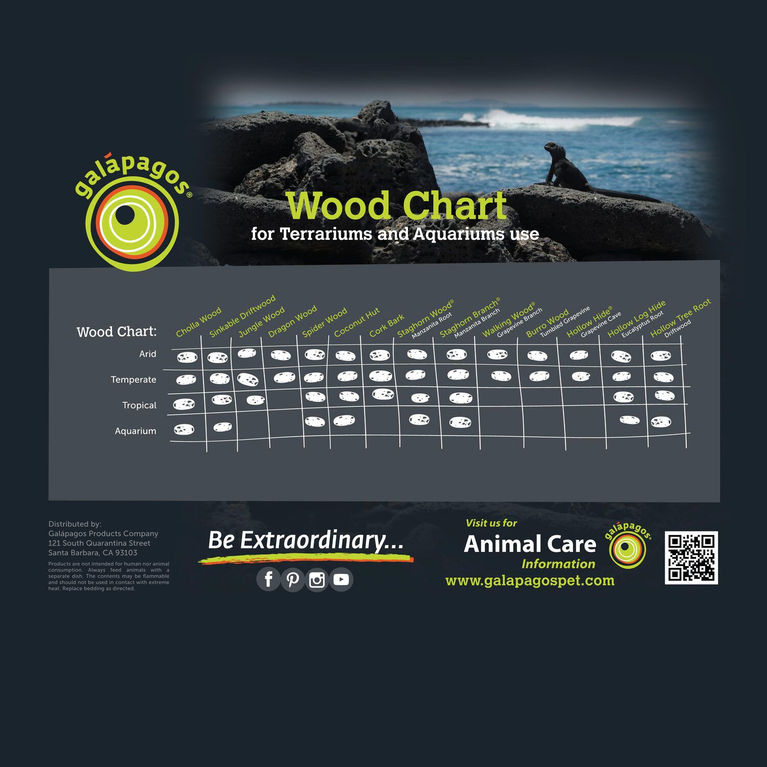 Gal&aacute;pagos Sinkable Driftwood Aquarium And Terrarium Decor, Natural, Medium 11-13"