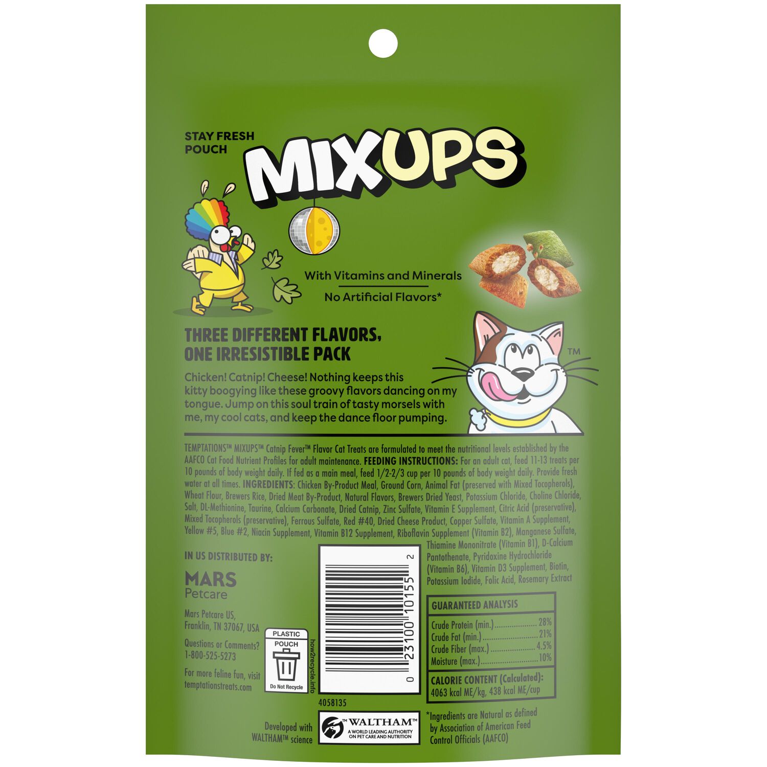 Temptations Mixups Catnip Fever Crunchy & Soft Cat Treats, 3-Oz Bag