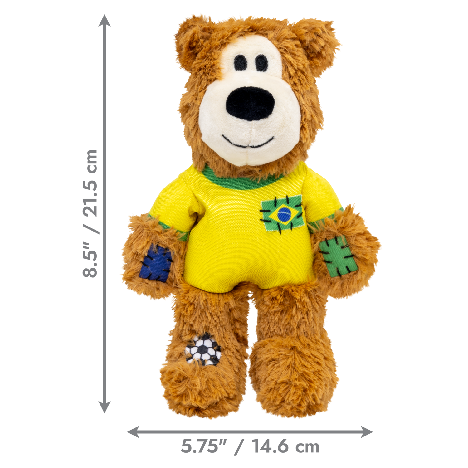 Kong Wild Knots Sport Soccer Bear Plush Tug Dog Toy, Brazil