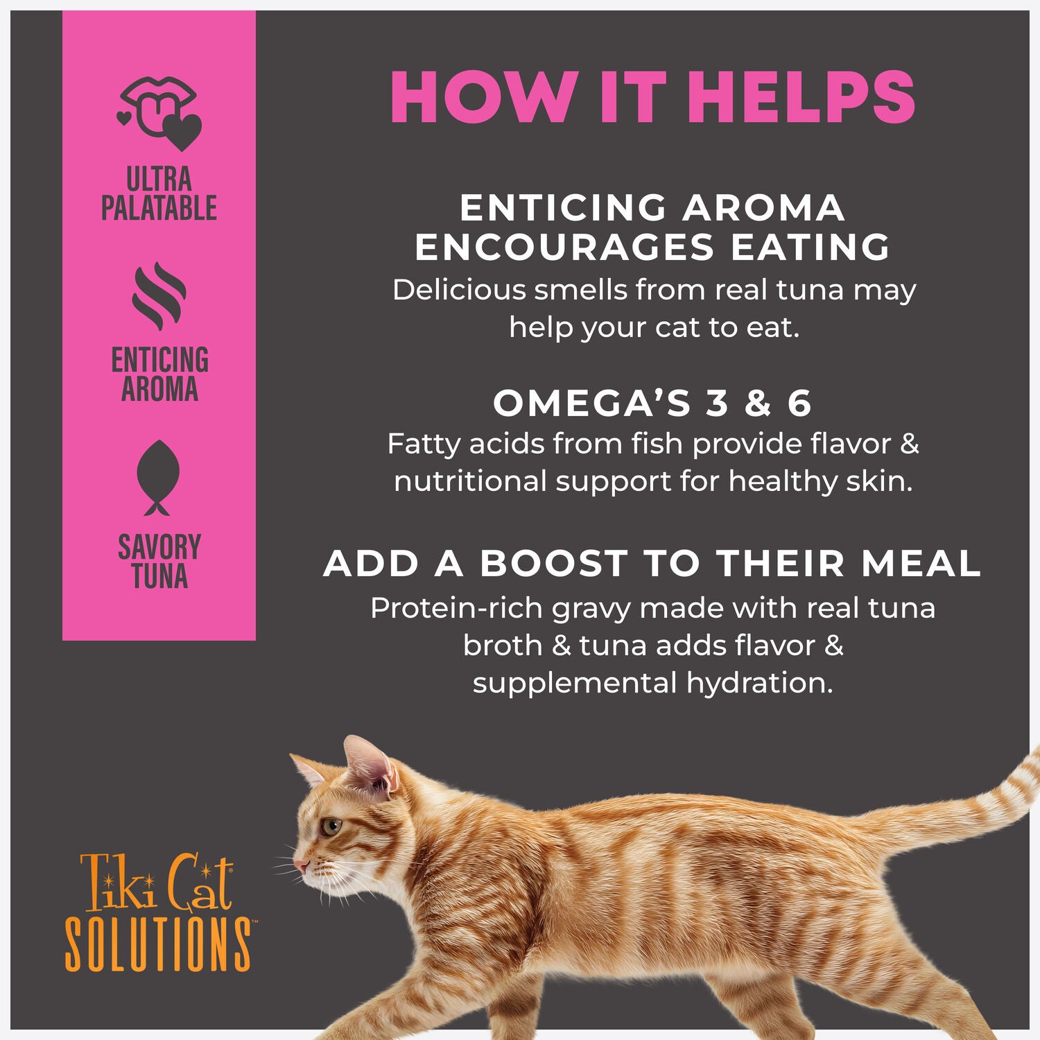 Tiki Cat Solutions Topper, Fussy, Tuna Recipe In Broth, 1.5-Oz Pouch Pack Of 12