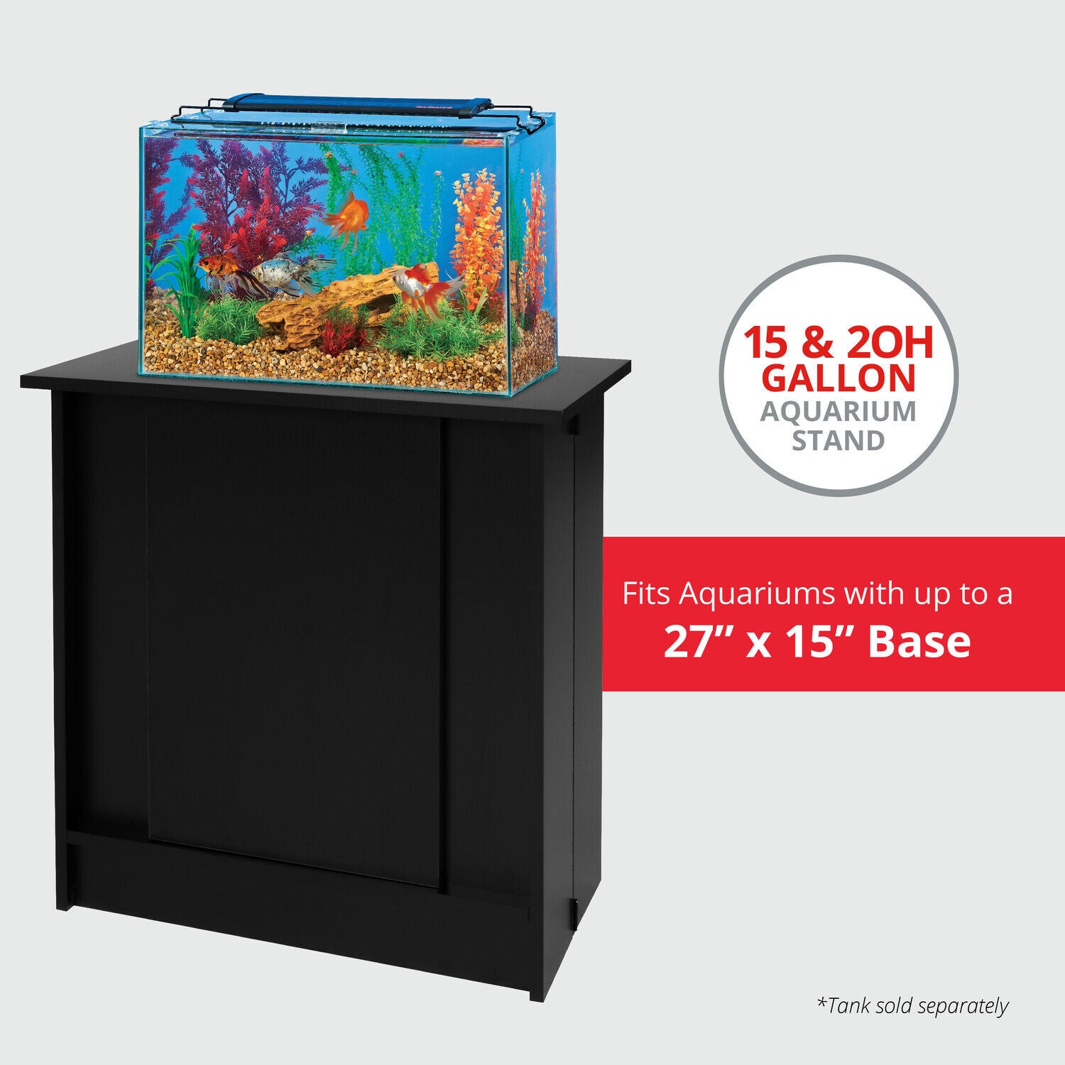 Marineland Black Fish Aquarium Stand For 5-10 Gallon Aquariums, 