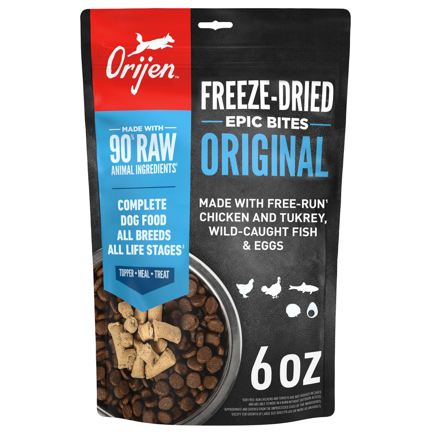 Orijen Epic Bites Freeze-Dried Dog Food, Original Recipe, 6-Oz