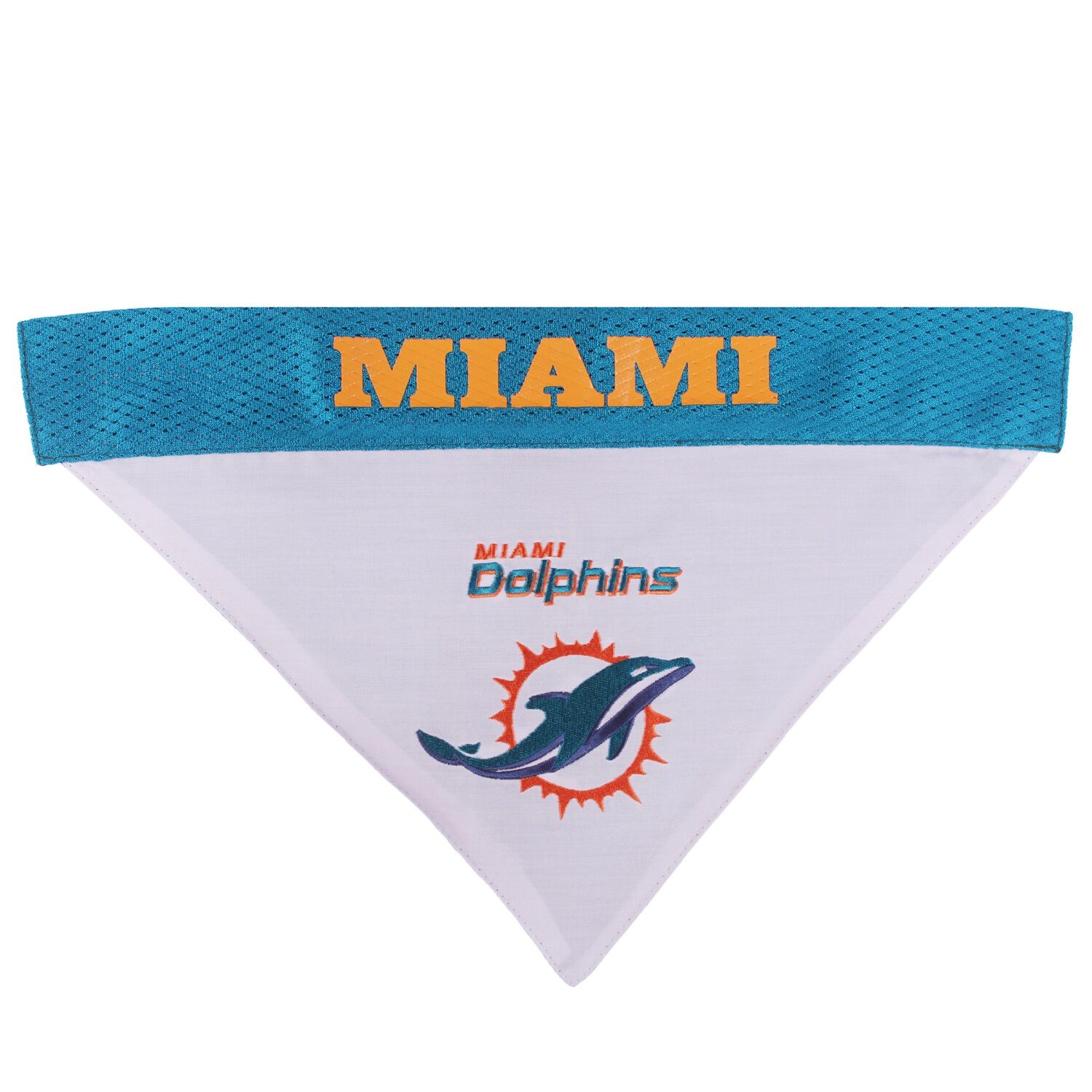 Pet First Miami Dolphins Reversible Dog Bandana, Large