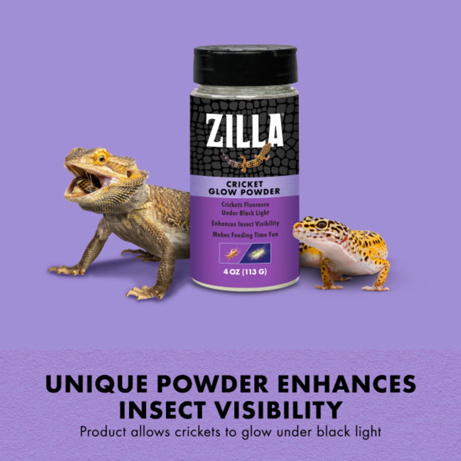 Zilla Cricket Glow Powder Reptile Food, 4 Oz.