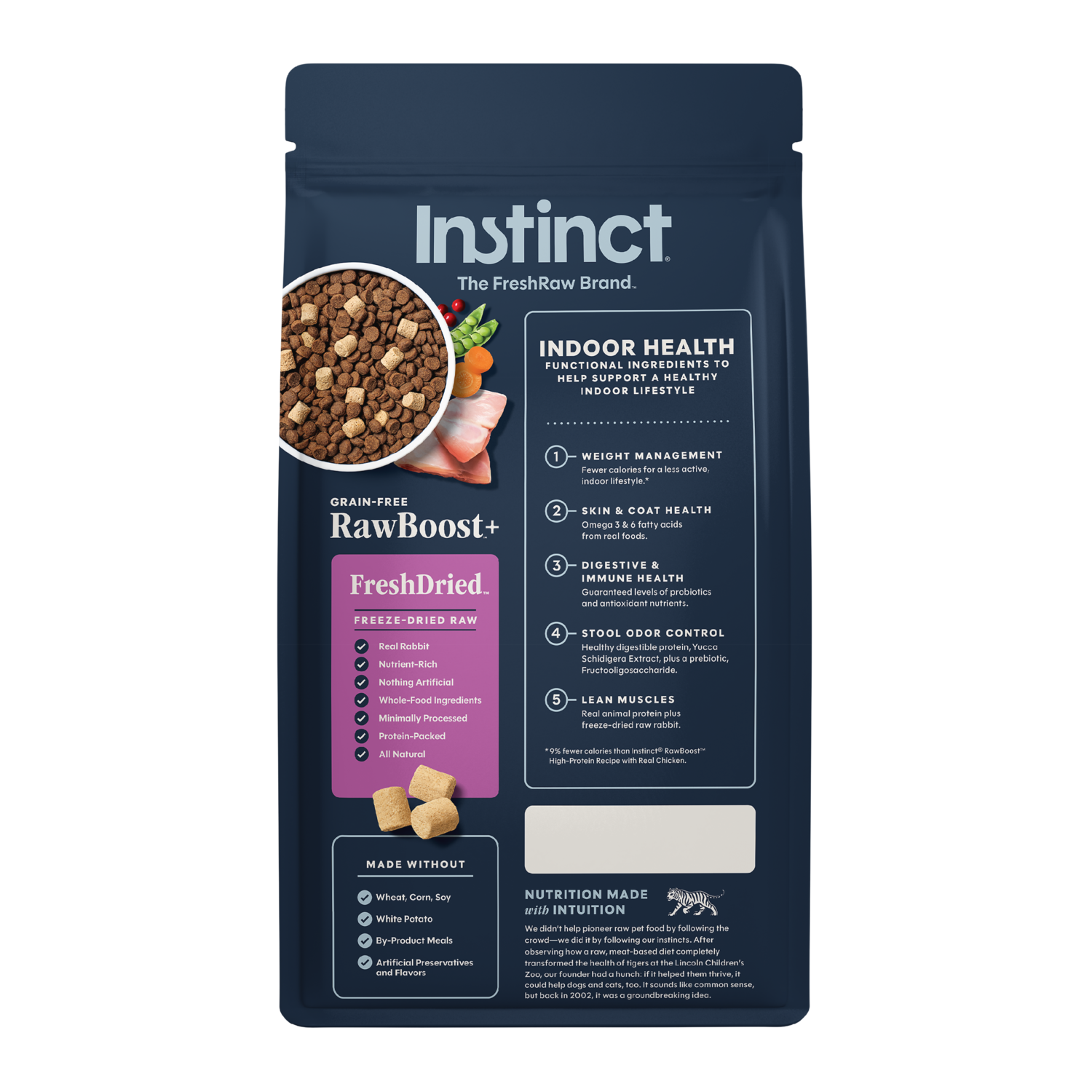 Instinct Raw Boost Indoor Grain-Free Recipe With Real Rabbit Dry Cat Food, 4.5-Lb Bag