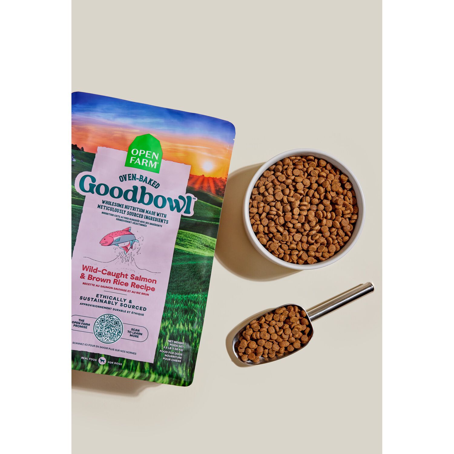Open Farm Goodbowl Wild-Caught Salmon & Brown Rice Recipe Dry Dog Food, 3.5Lb