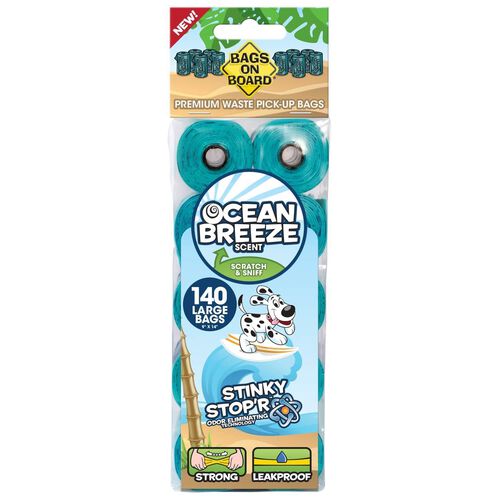 Bags On Board Ocean Breeze Scented Dog Waste Pick Up Bags