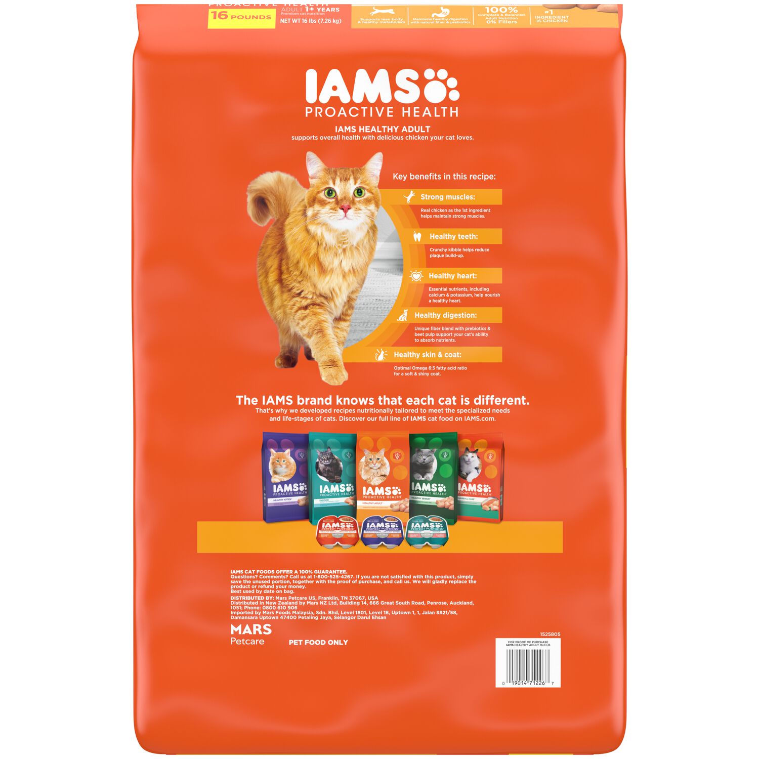 Iams Proactive Health Adult Dry Cat Food, Chicken Flavor, 16-Lb Bag