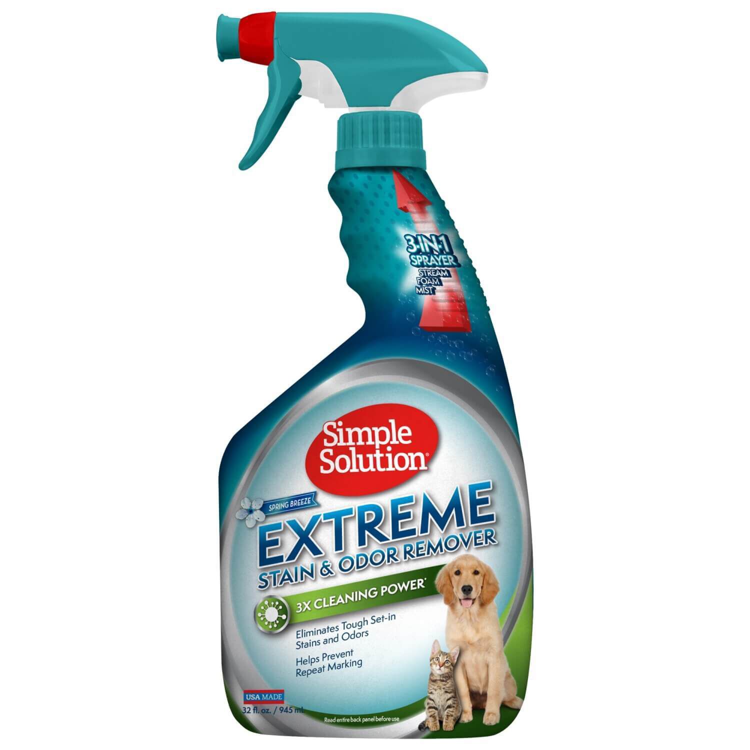 Simple Solution Extreme Spring Breeze Pet Stain And Odor Remover, Refill Bottle