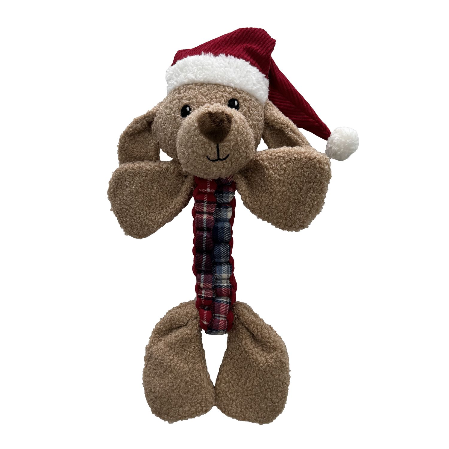 Aristopet Holiday Braided Body Santa Plush Dog Toy, Small