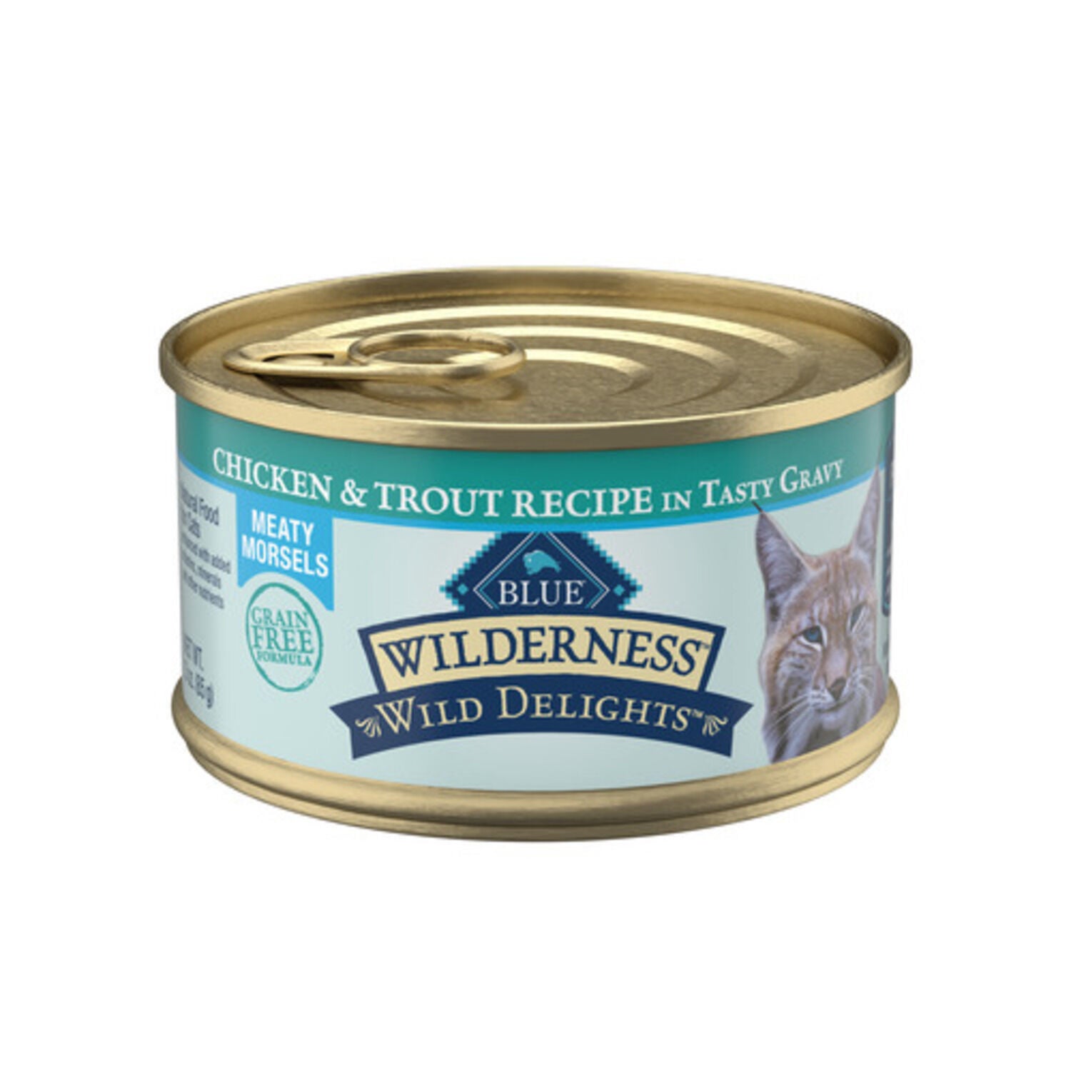 Blue Buffalo Wilderness Wild Delights Adult Wet Cat Food, Chicken & Trout Meaty Morsels, 3-Oz