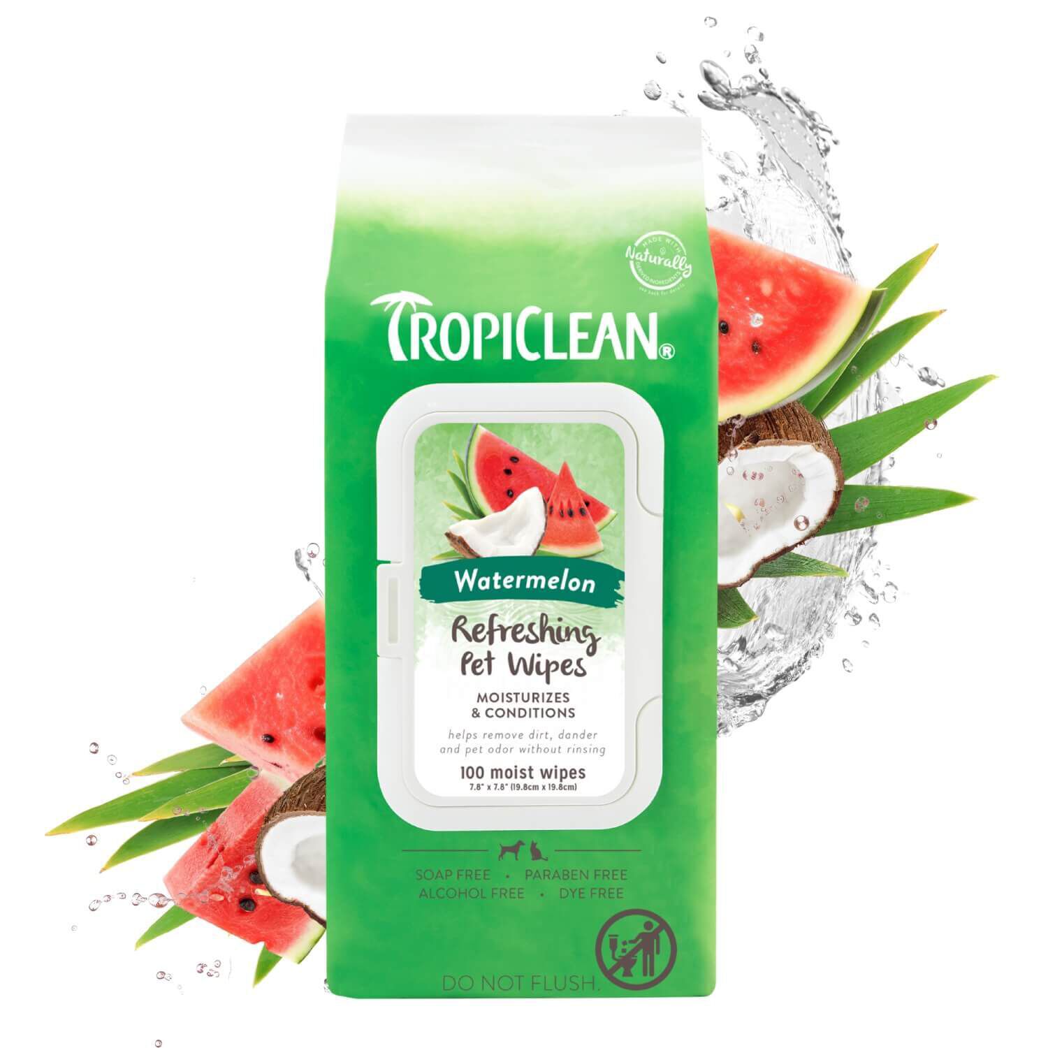 Tropiclean Deep Cleaning Refreshing Watermelon Dog & Cat Pet Wipes