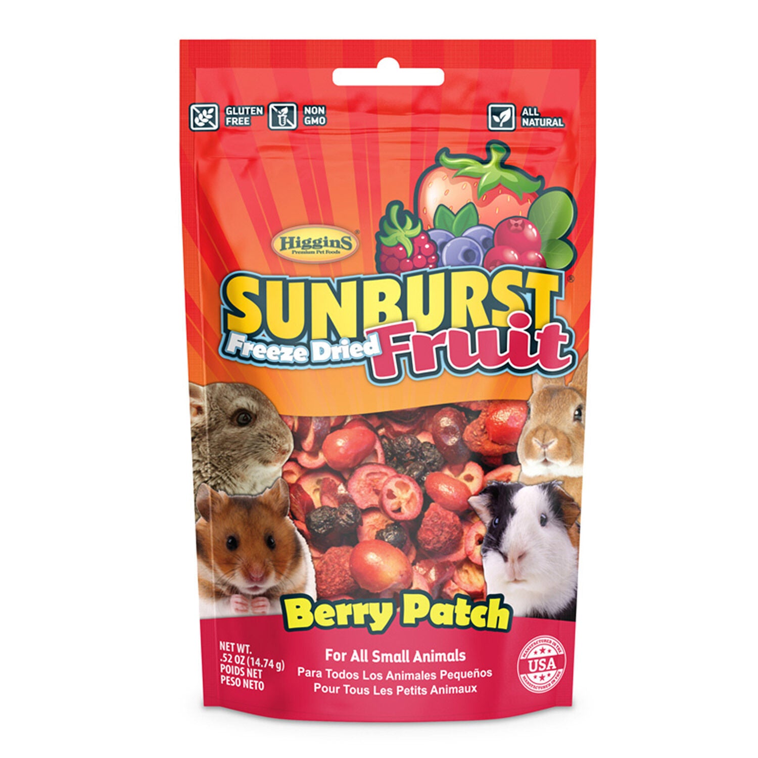 Higgins Sunburst Freeze Dried Fruit Berry Patch Small Animal Treat