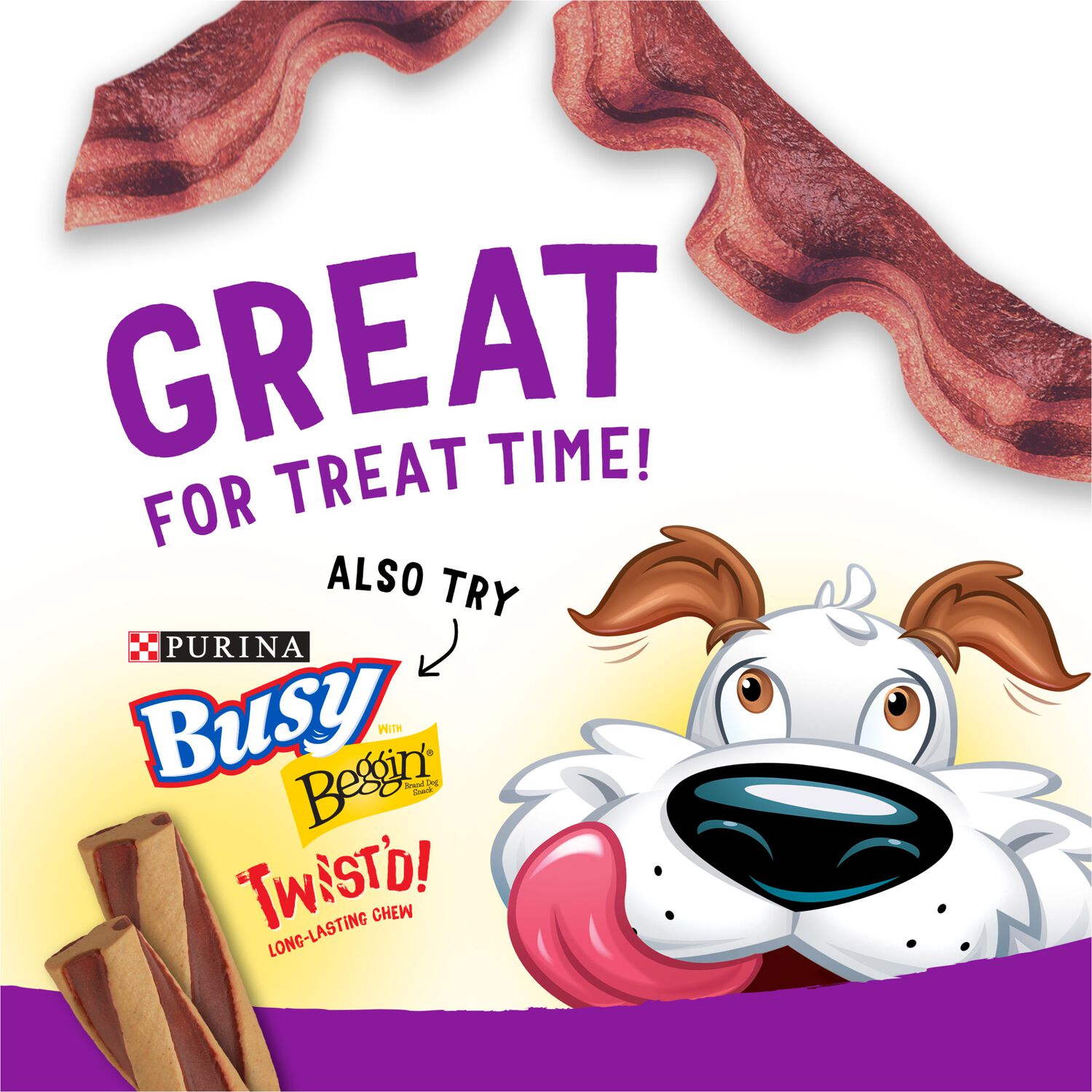 Purina Beggin&rsquo; Strips Bacon & Beef Flavor Soft & Chewy Dog Treats, 25-Oz