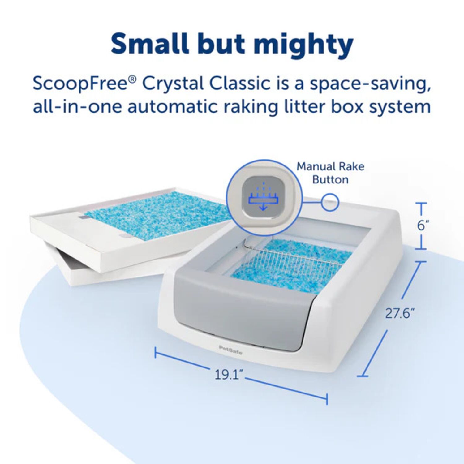 Petsafe Scoopfree Crystal Classic Self-Cleaning Cat Litter Box, Gray