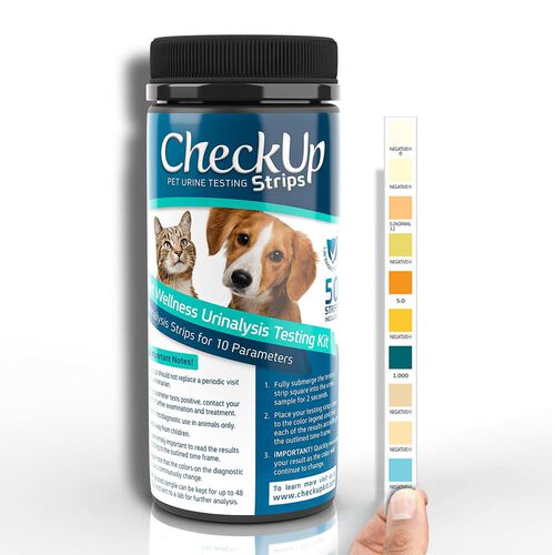 Pet Wellness Urinalysis Testing Kit 10 In 1 Urine Testing For Dogs & Cats - 50 Strips