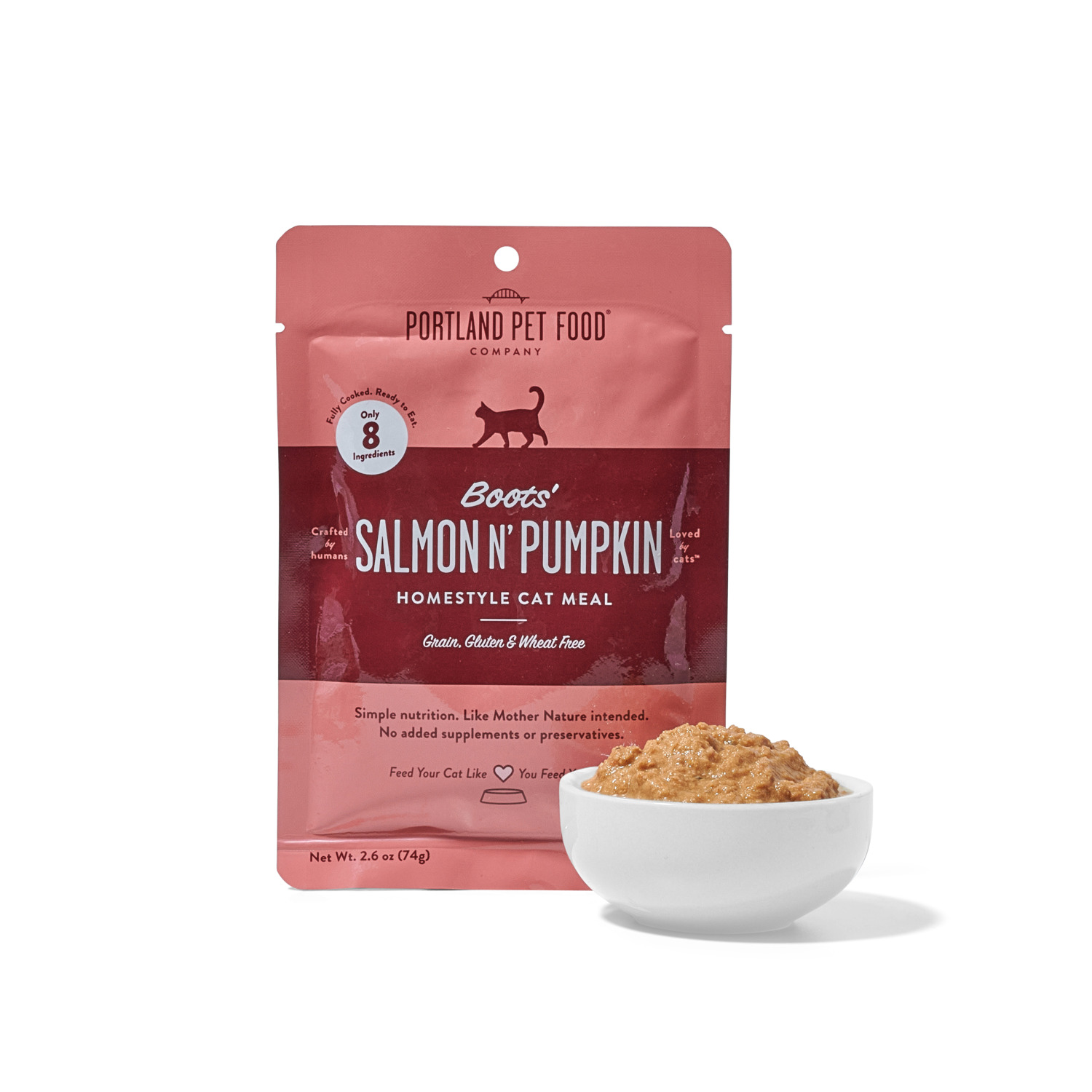 Portland Pet Food Company Boots' Salmon N' Pumpkin Grain, Gluten & Wheat Free Wet Cat Food, 2.6Oz