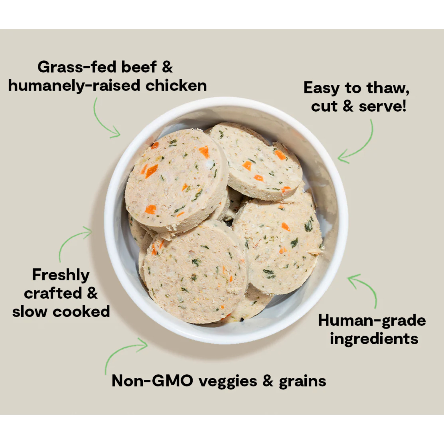 Open Farm Goodbowl Chicken & Grass-Fed Beef Recipe Frozen Dog Food