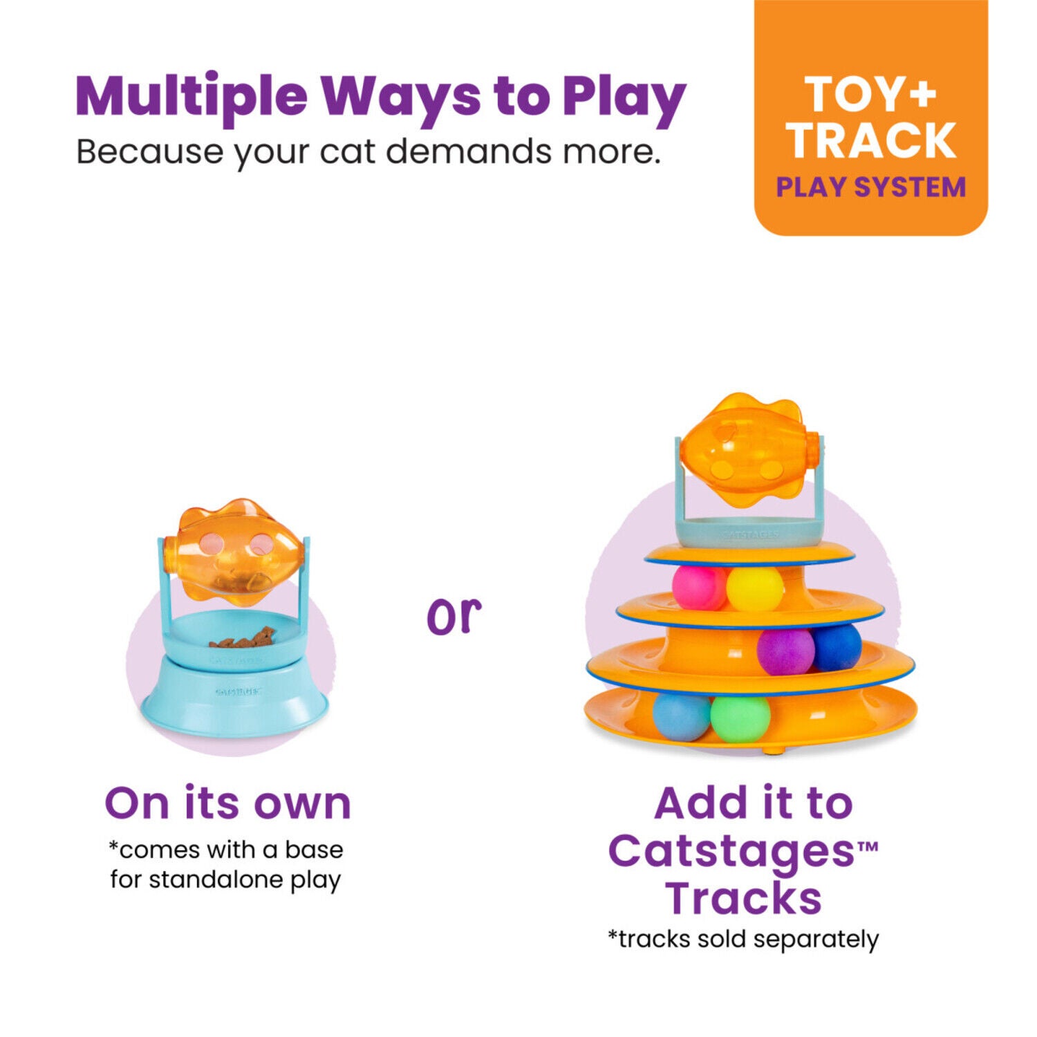 Catstages 2-In-1 Spinning Fish Treat Dispensing Cat Toy