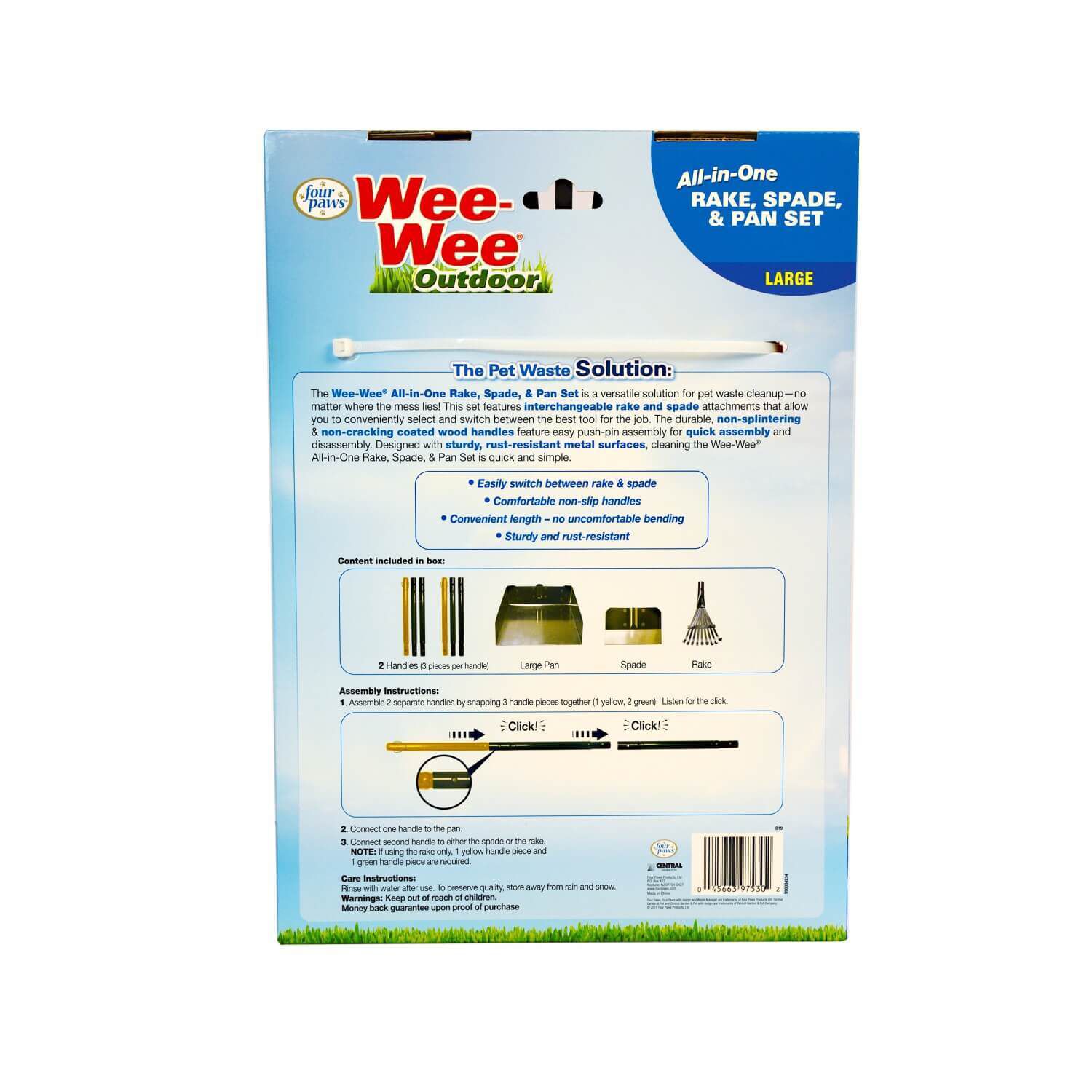 Four Paws Wee-Wee Outdoor All-In-One Rake, Spade And Dog Poop Pan Set