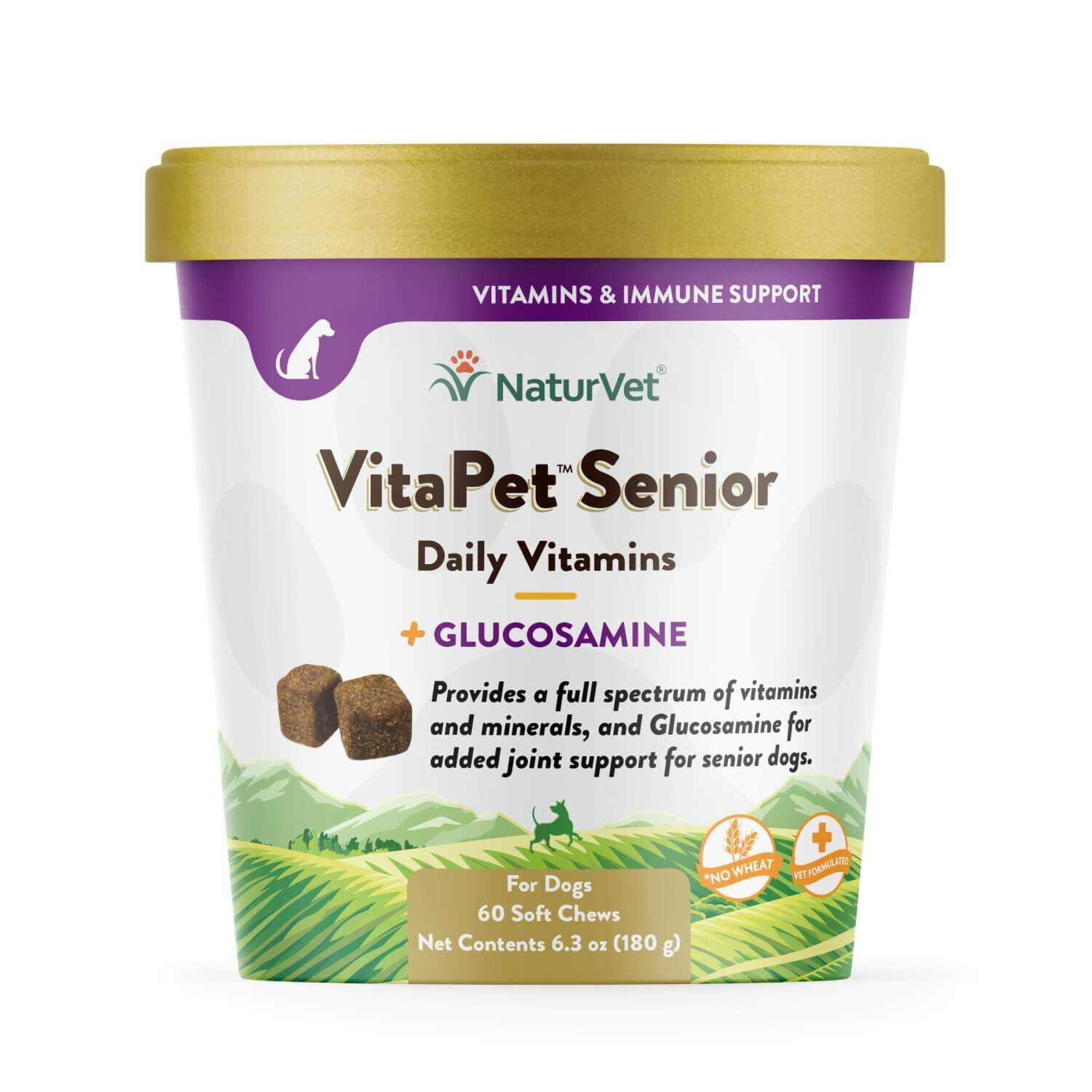 Naturvet Vitapet Senior Daily Vitamins Plus Glucosamine Soft Chews For Dogs