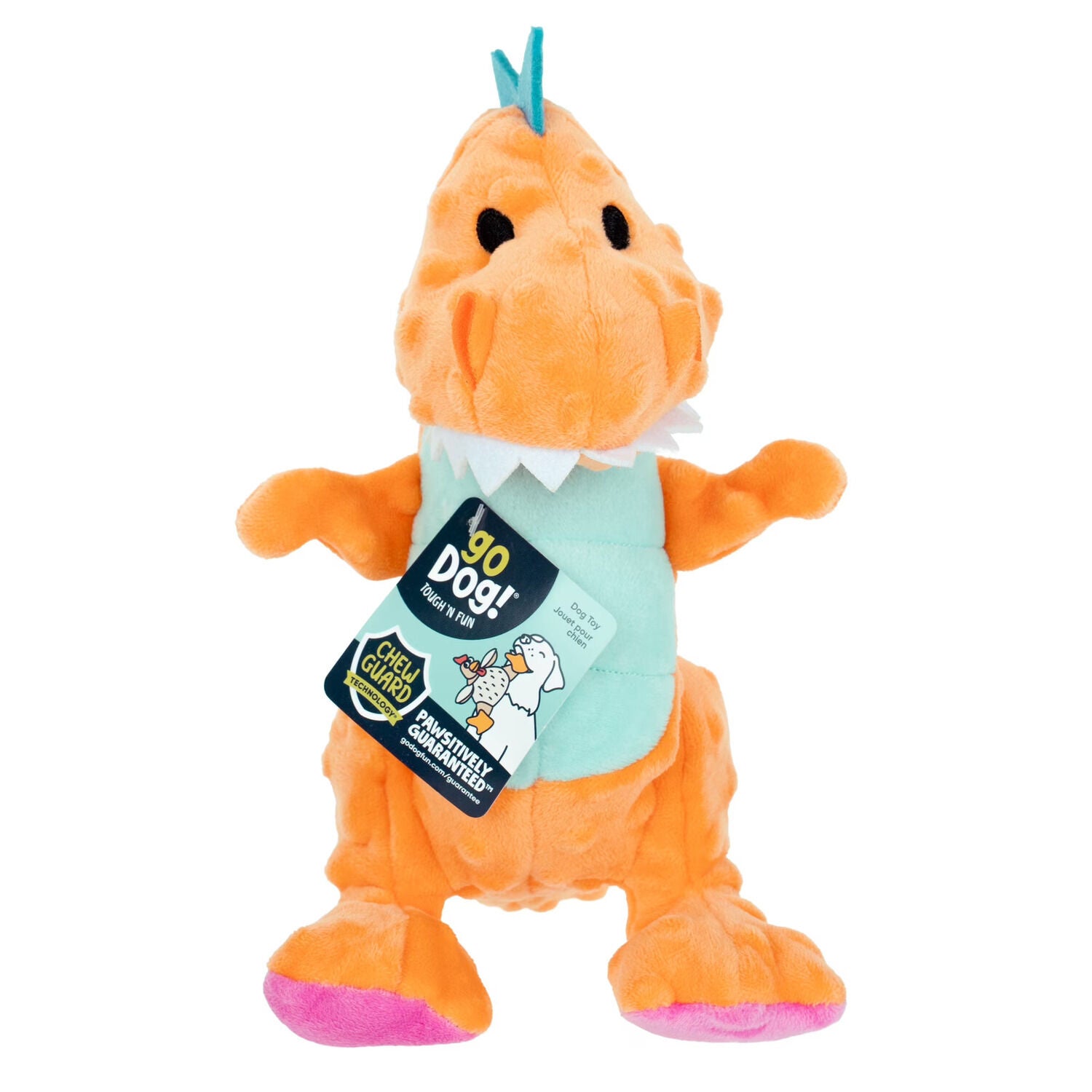 Godog Pudge Pot Belly Dragon Plush Squeaky Dog Toy, Medium