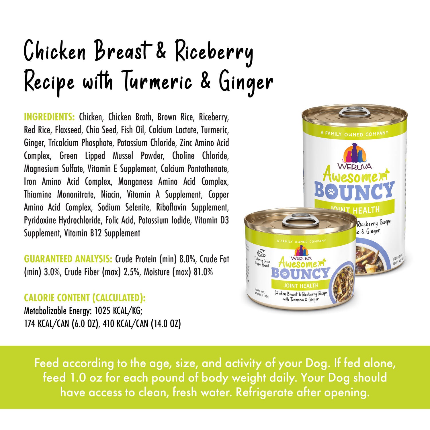Weruva Awesome Bouncy Chicken Breast And Riceberry Recipe With Turmeric And Ginger Wet Dog Food, 6-Oz Pack Of 8