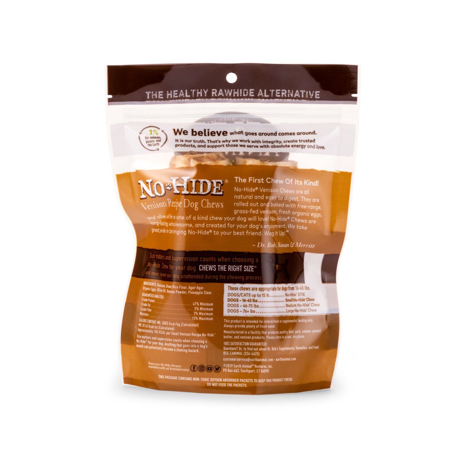 NoHide GrassFed Venison Natural Rawhide Alternative Dog Chew 2 Pack