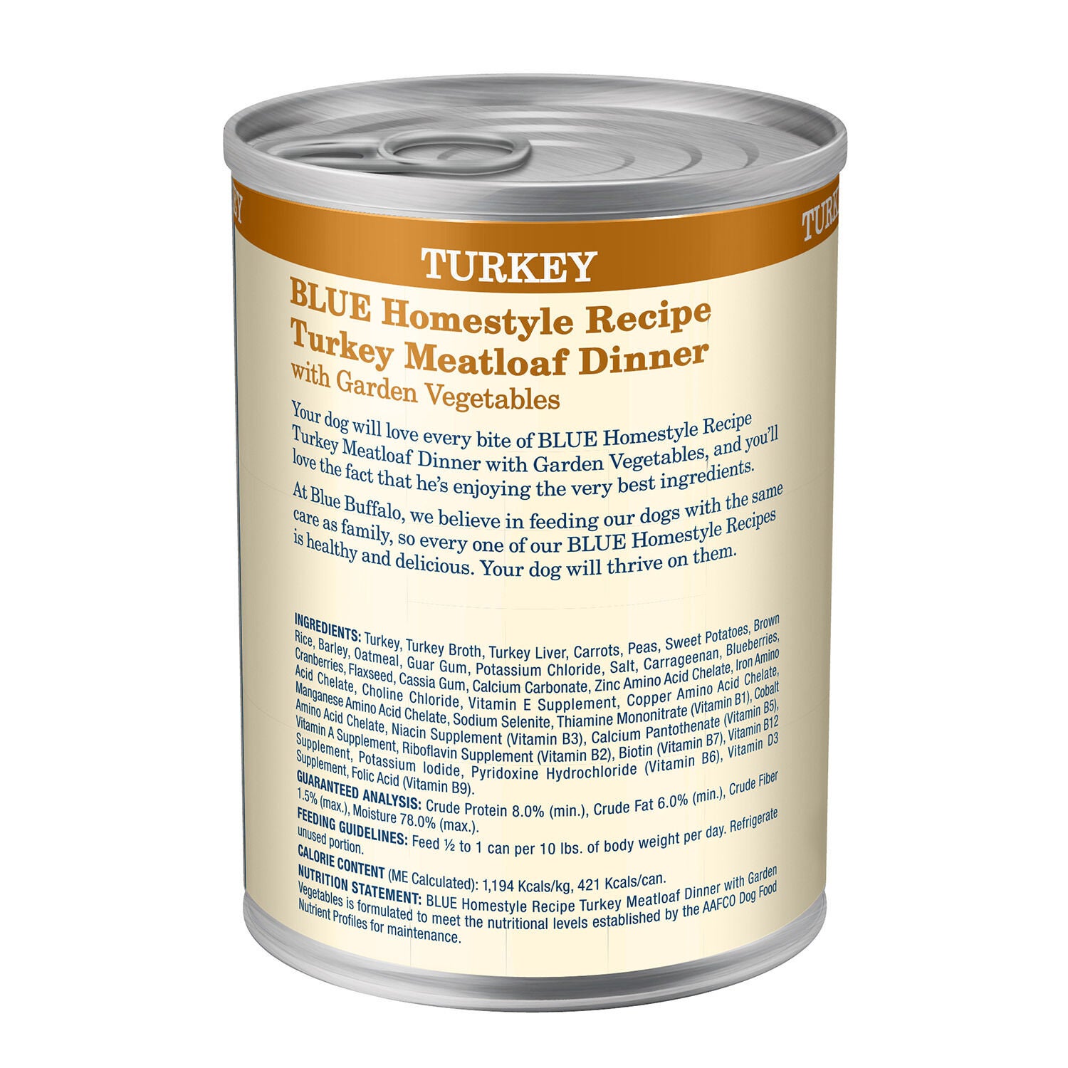 Blue Buffalo Homestyle Recipe Turkey Meatloaf Dinner With Garden Vegetables Adult Dog Food
