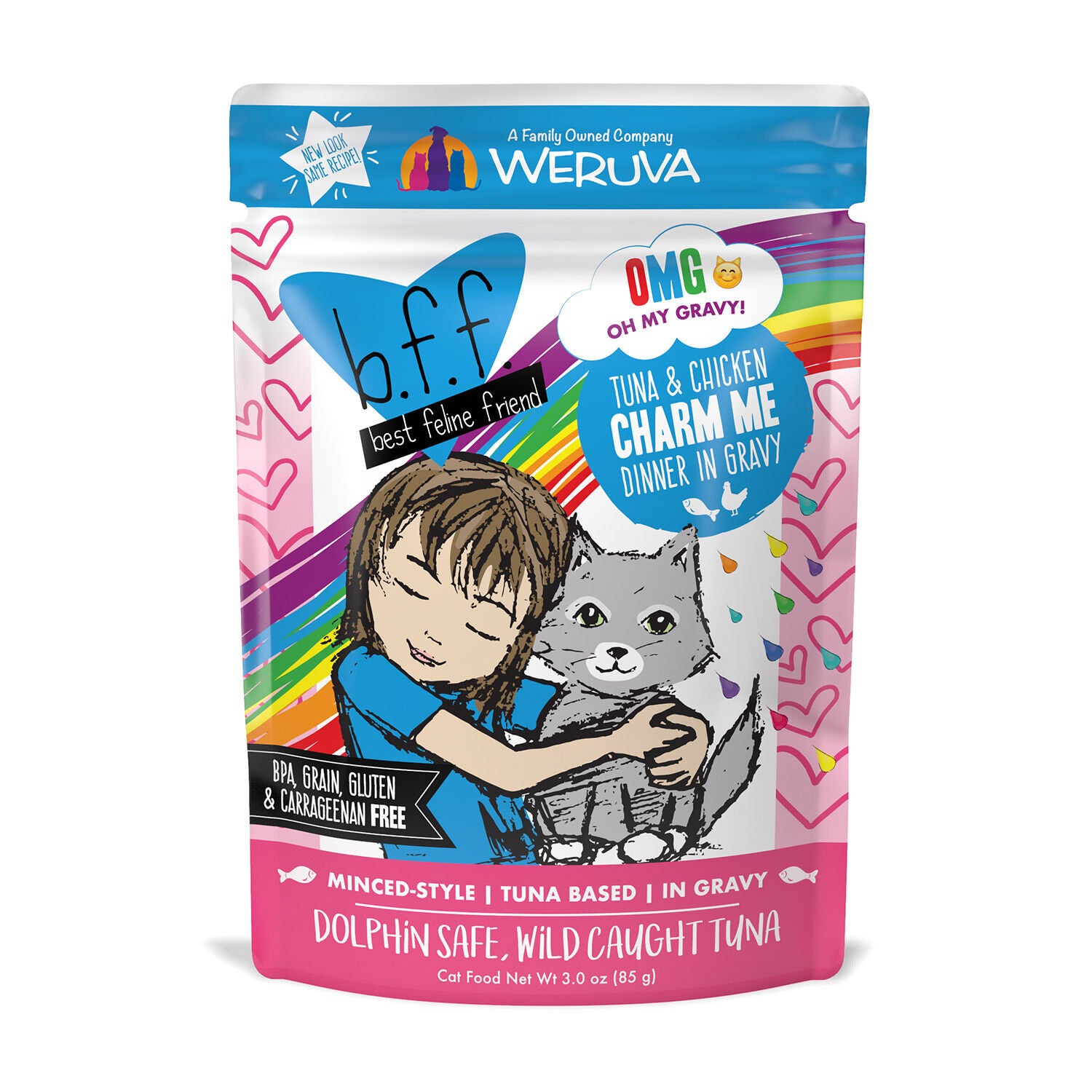 Weruva B.F.F. Omg - Best Feline Friend Oh My Gravy!, Tuna & Chicken Charm Me With Tuna & Chicken In Gravy Wet Cat Food By