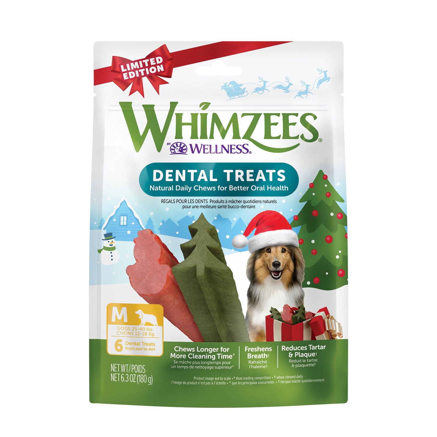 Whimzees Holiday Natural Grain Free Dental Chews Dog Treats For Small Dogs